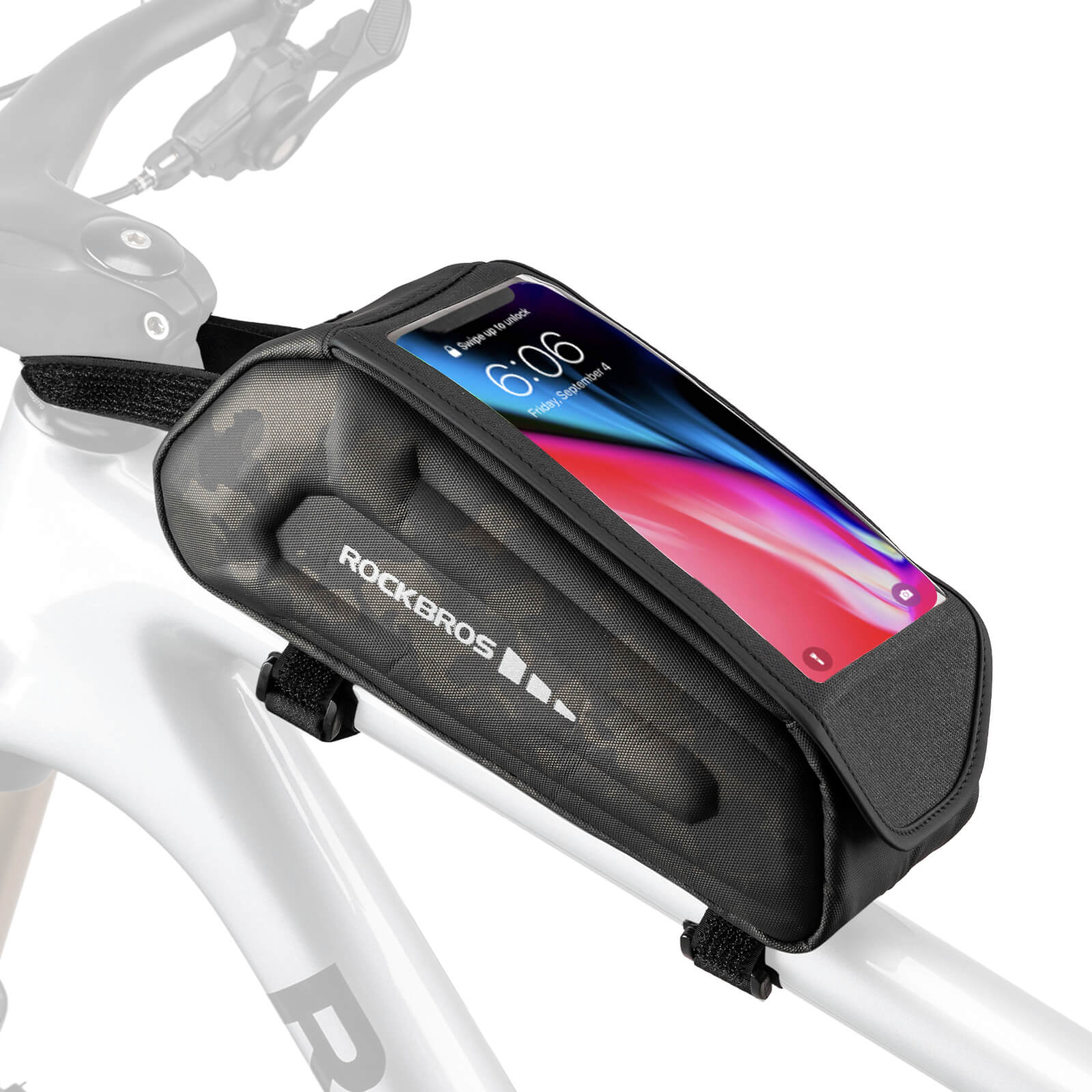 ROCKBROS Bike Frame Bag 1.7L – Smart Storage + Phone Access On The Go! #Color_Camouflage