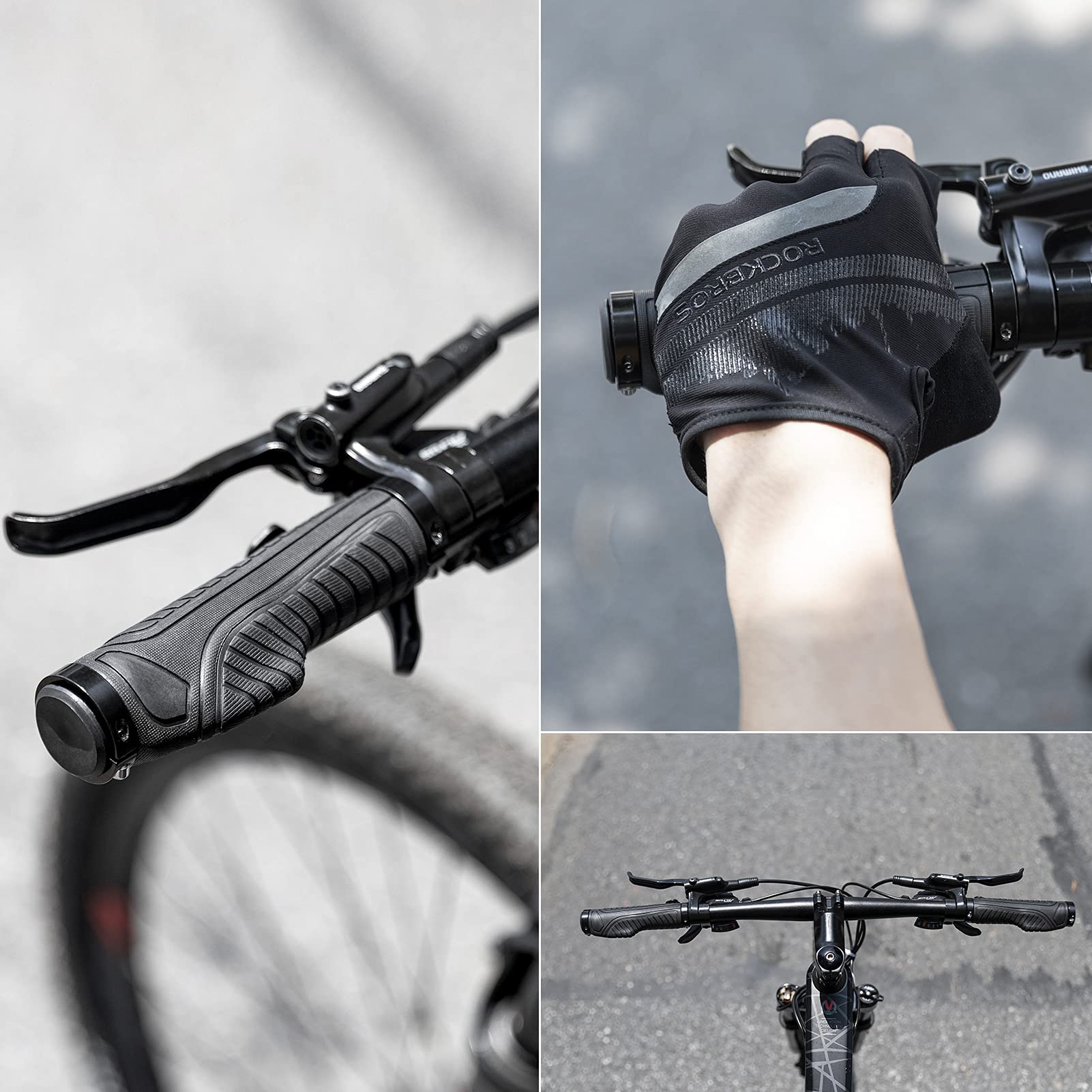 ROCKBROS Bike Grips Mountain Bike Handlebar Double Lock Rubber