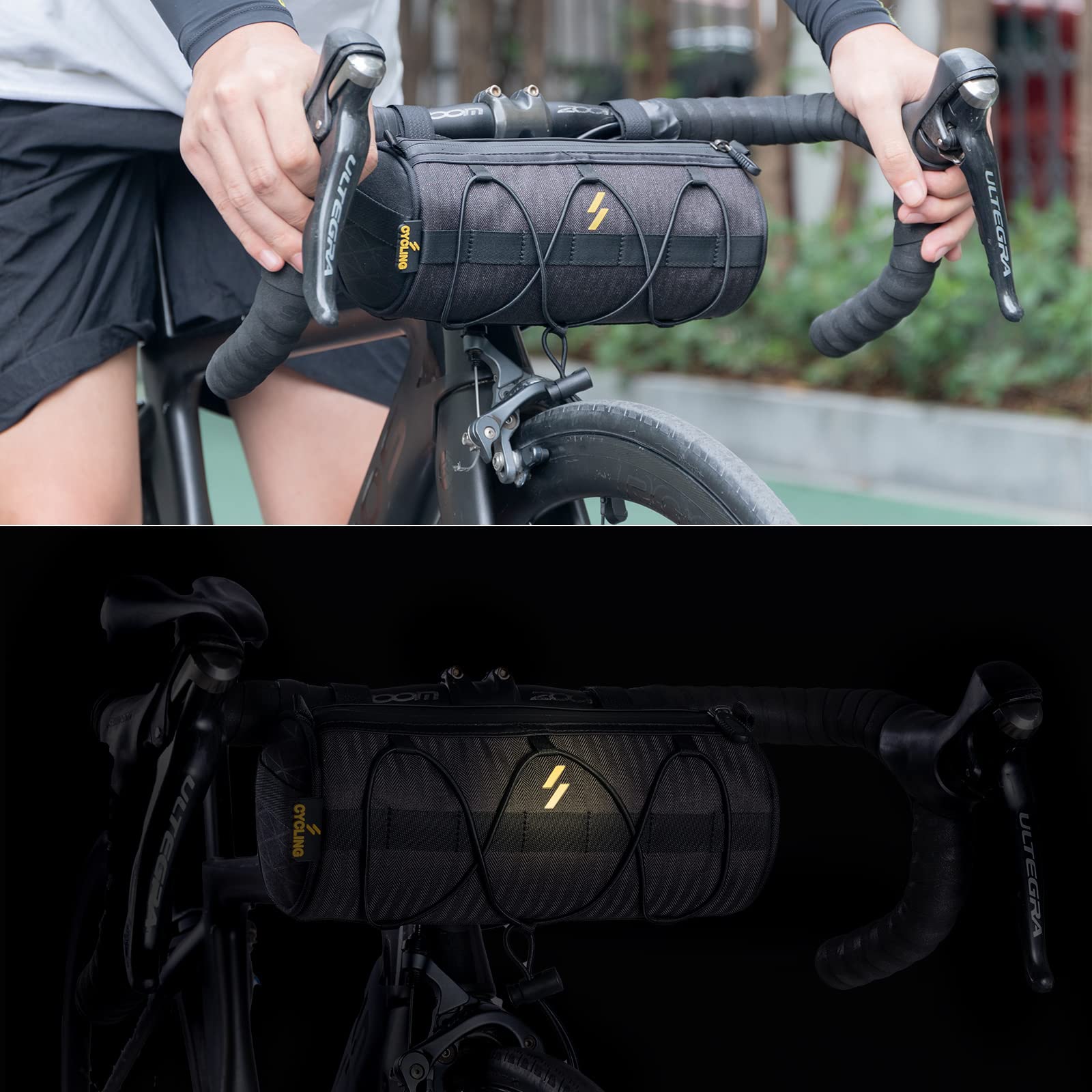 ROCKBROS Bike Handlebar Bag 2L Large Capacity with Shoulder Strap #Color_Black