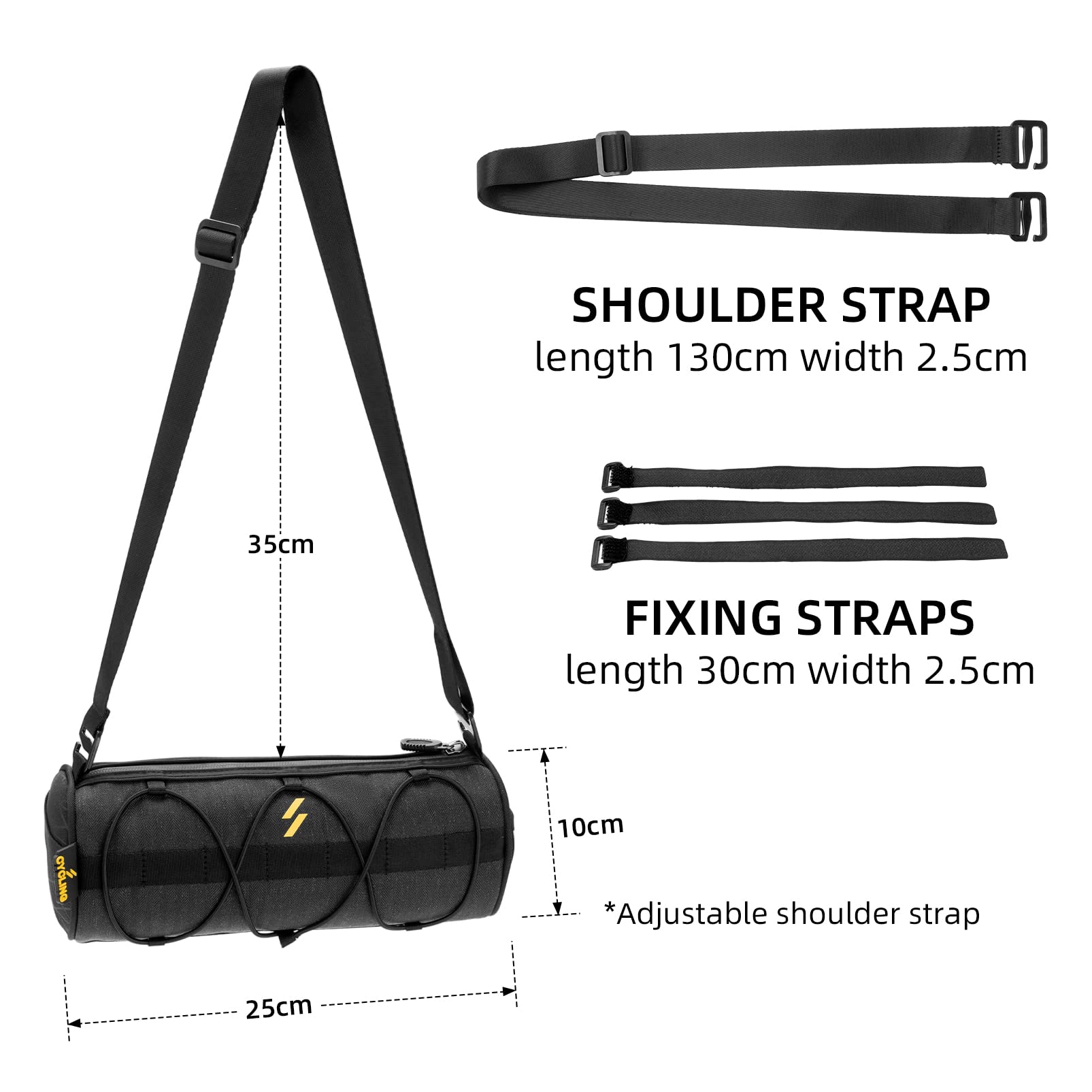 ROCKBROS Bike Handlebar Bag 2L Large Capacity with Shoulder Strap #Color_Black