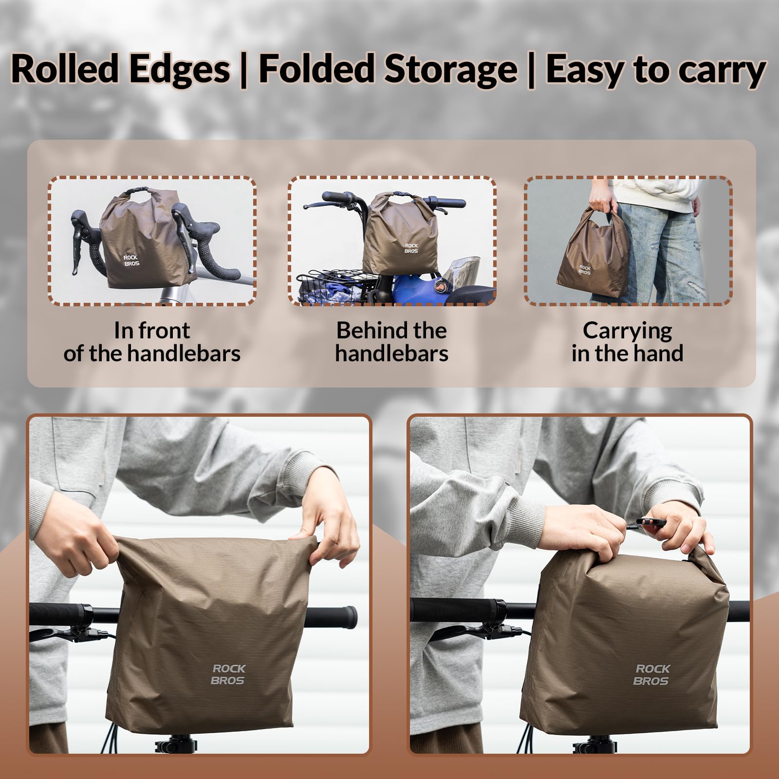 ROCKBROS Bike Handlebar Bag Adjustable & Waterproof Bicycle Basket Bag - ROCKBROS-UK