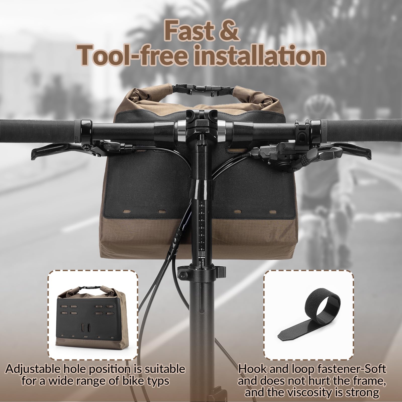 ROCKBROS Bike Handlebar Bag Adjustable & Waterproof Bicycle Basket Bag - ROCKBROS-UK