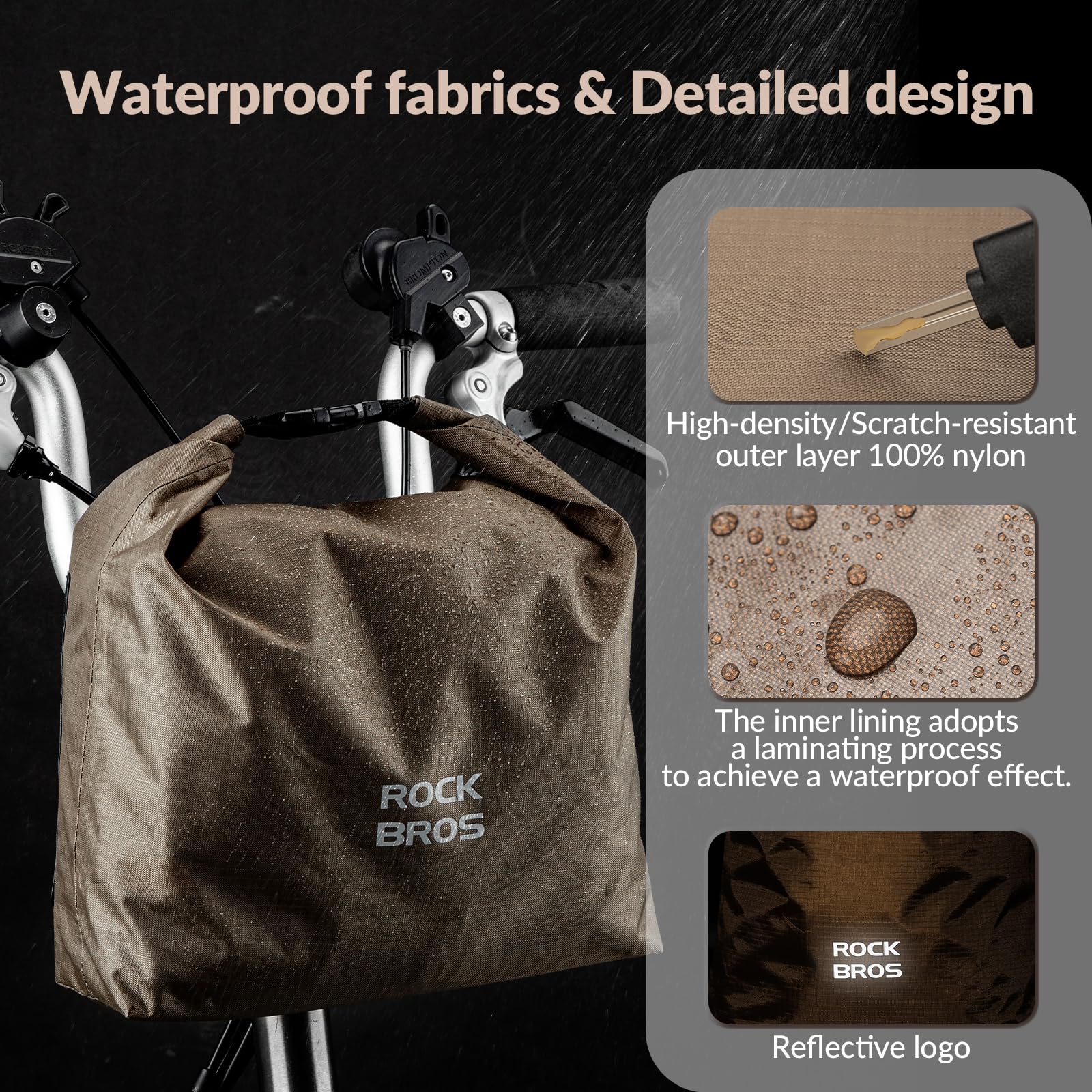 ROCKBROS Bike Handlebar Bag Adjustable & Waterproof Bicycle Basket Bag - ROCKBROS-UK