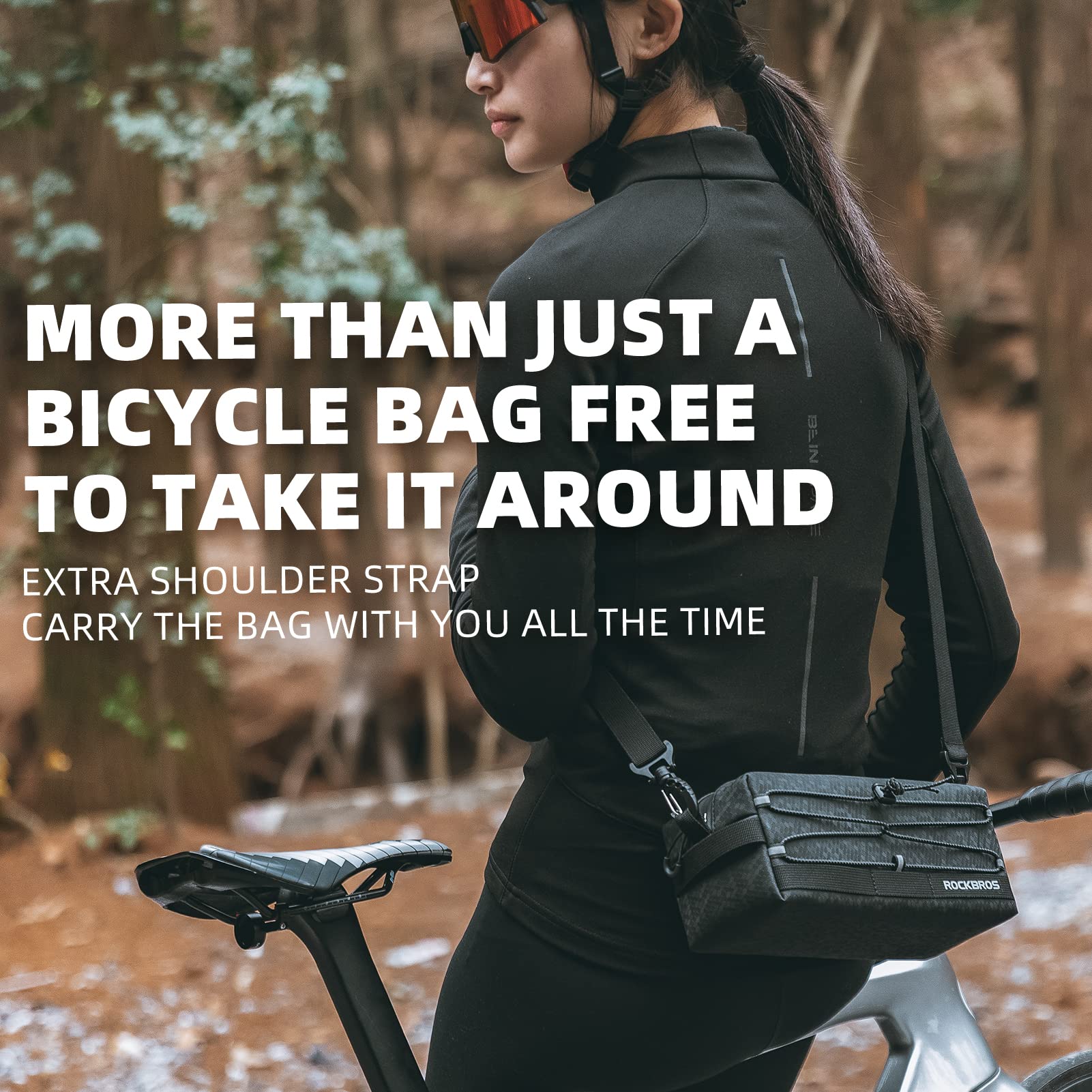 ROCKBROS Bike Handlebar Bag with Detachable Shoulder Strap 2L - ROCKBROS-UK