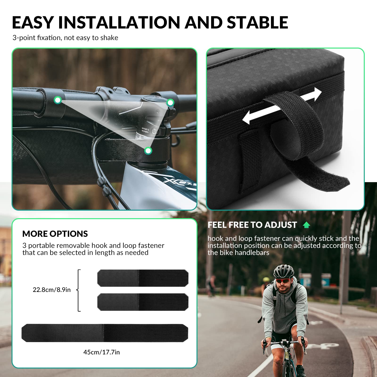 ROCKBROS Bike Handlebar Bag with Detachable Shoulder Strap 2L - ROCKBROS-UK