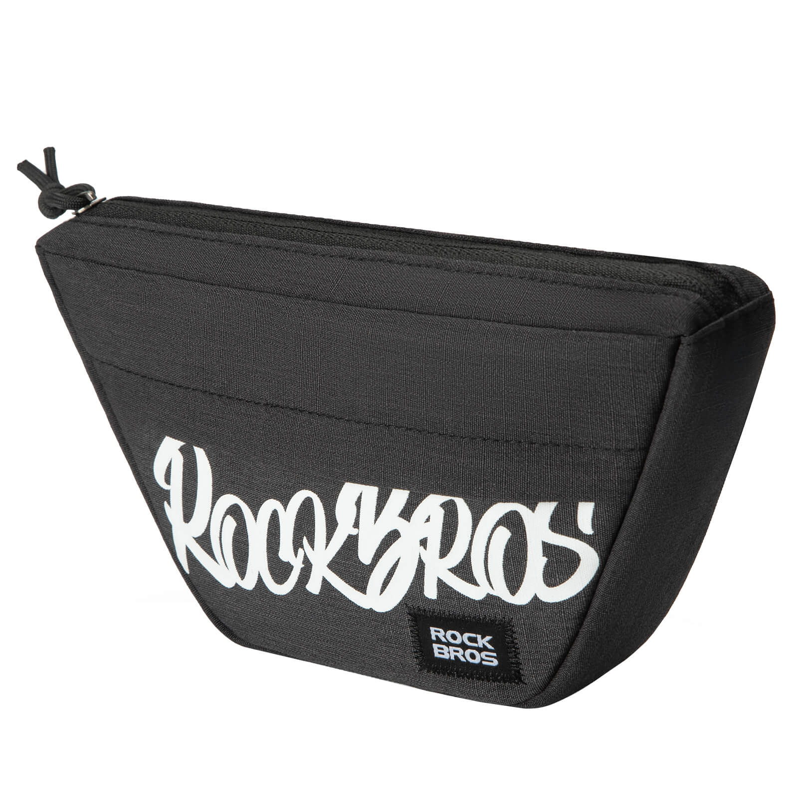 ROCKBROS trapezoid-shaped bike handlebar bags with waterproof design and spacious storage for cycling essentials. #Color_Black