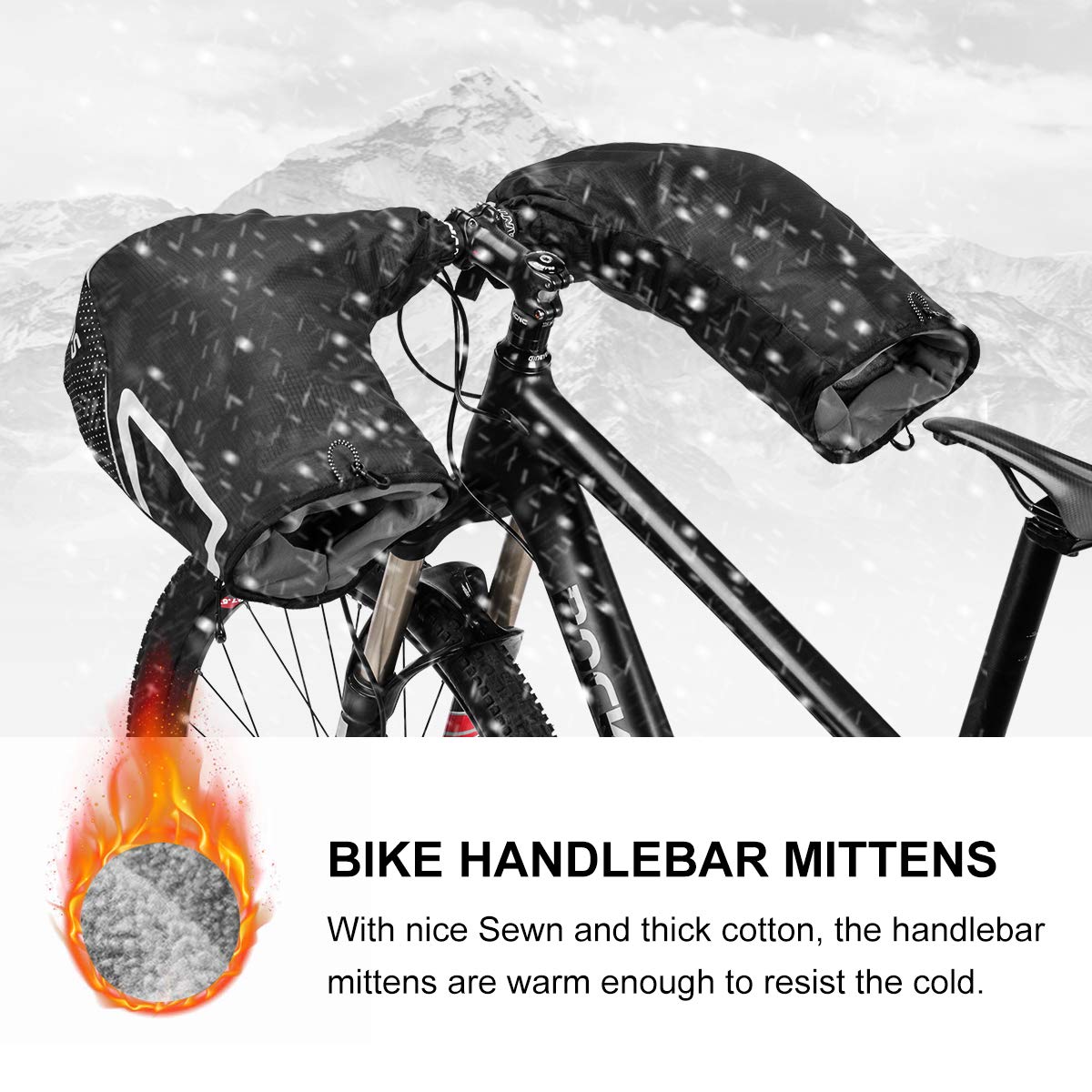ROCKBROS Bike Handlebar Gloves Thermal Cycling Gloves Windproof Waterproof #Style_Style 1