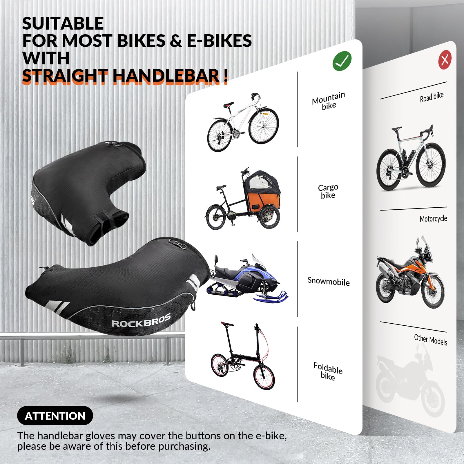 ROCKBROS Bike Handlebar Gloves Thermal Cycling Gloves Windproof Waterproof #Style_Style 3