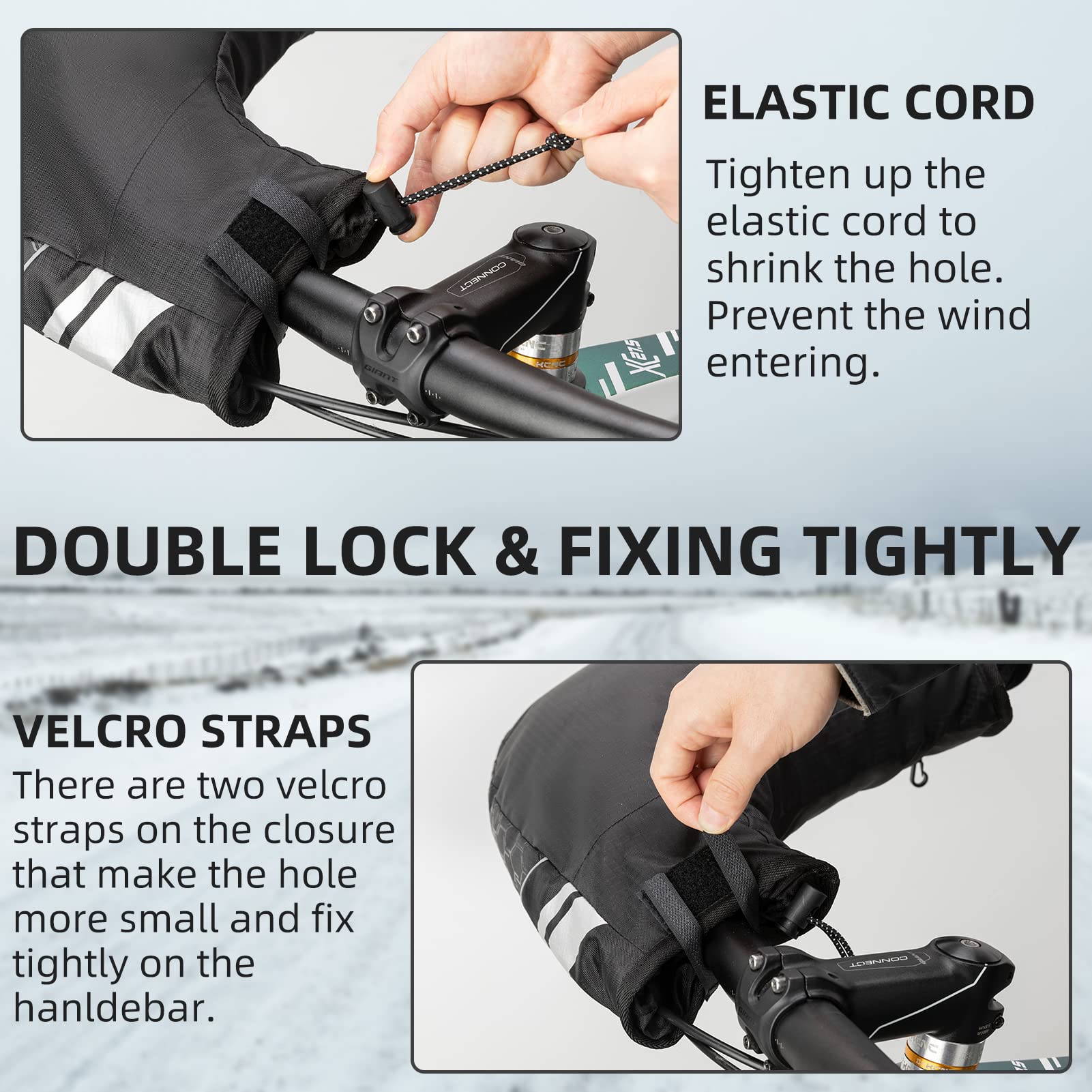 ROCKBROS Bike Handlebar Gloves Thermal Cycling Gloves Windproof Waterproof #Style_Style 3