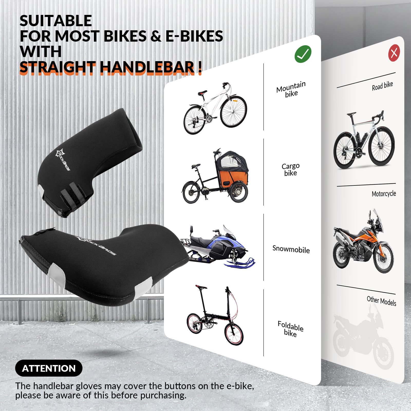 ROCKBROS Bike Handlebar Gloves Thermal Cycling Gloves Windproof Waterproof #Style_Style 2