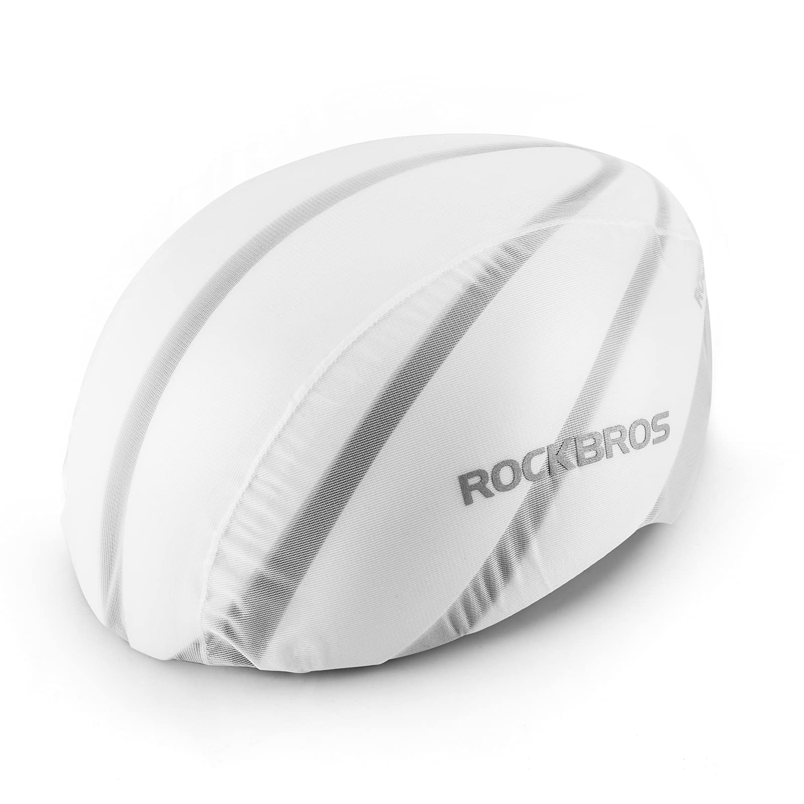 ROCKBROS Bike Helmet Cover with Reflective Logo Rainproof & Dustproof #Color_White