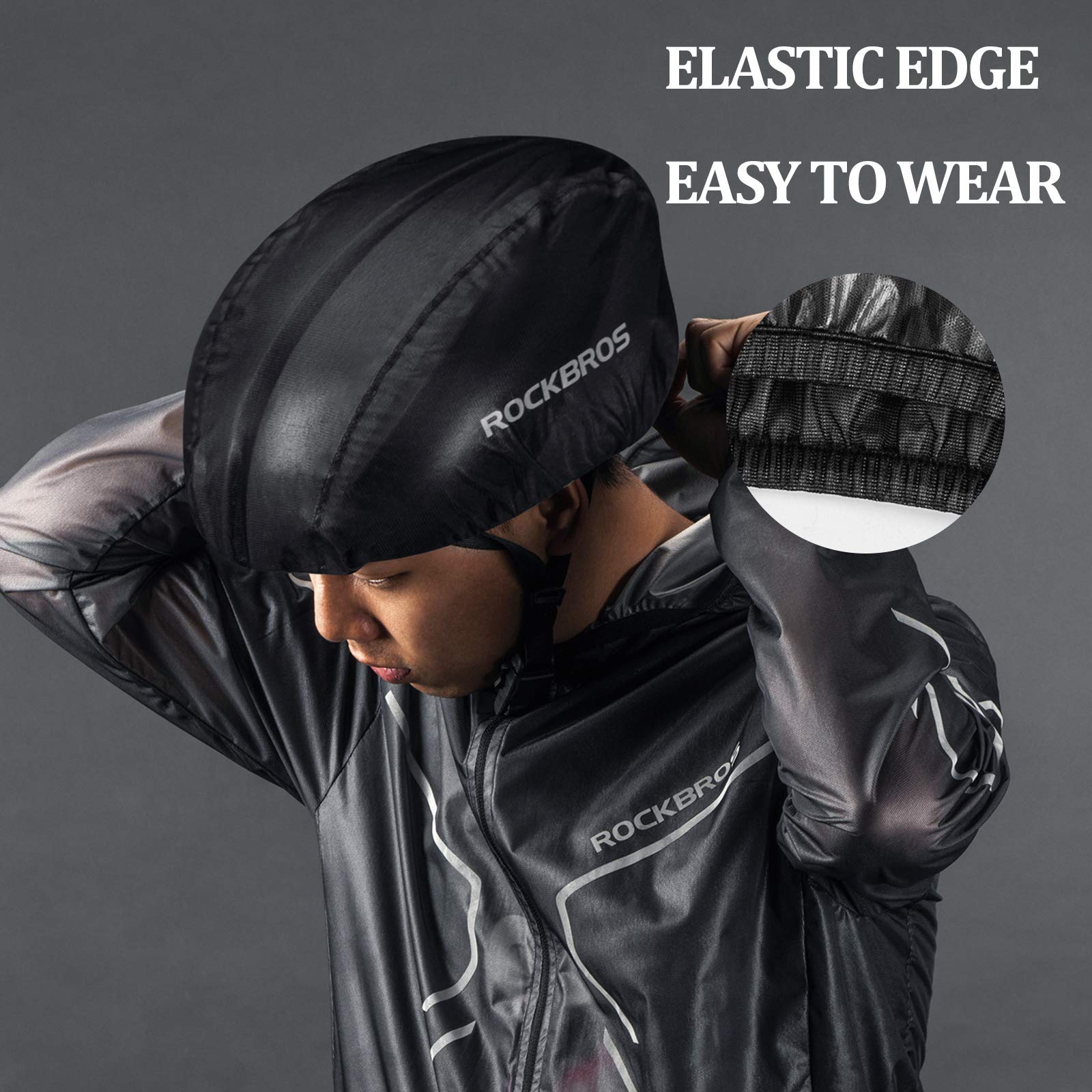 ROCKBROS Bike Helmet Cover with Reflective Logo Rainproof & Dustproof #Color_White