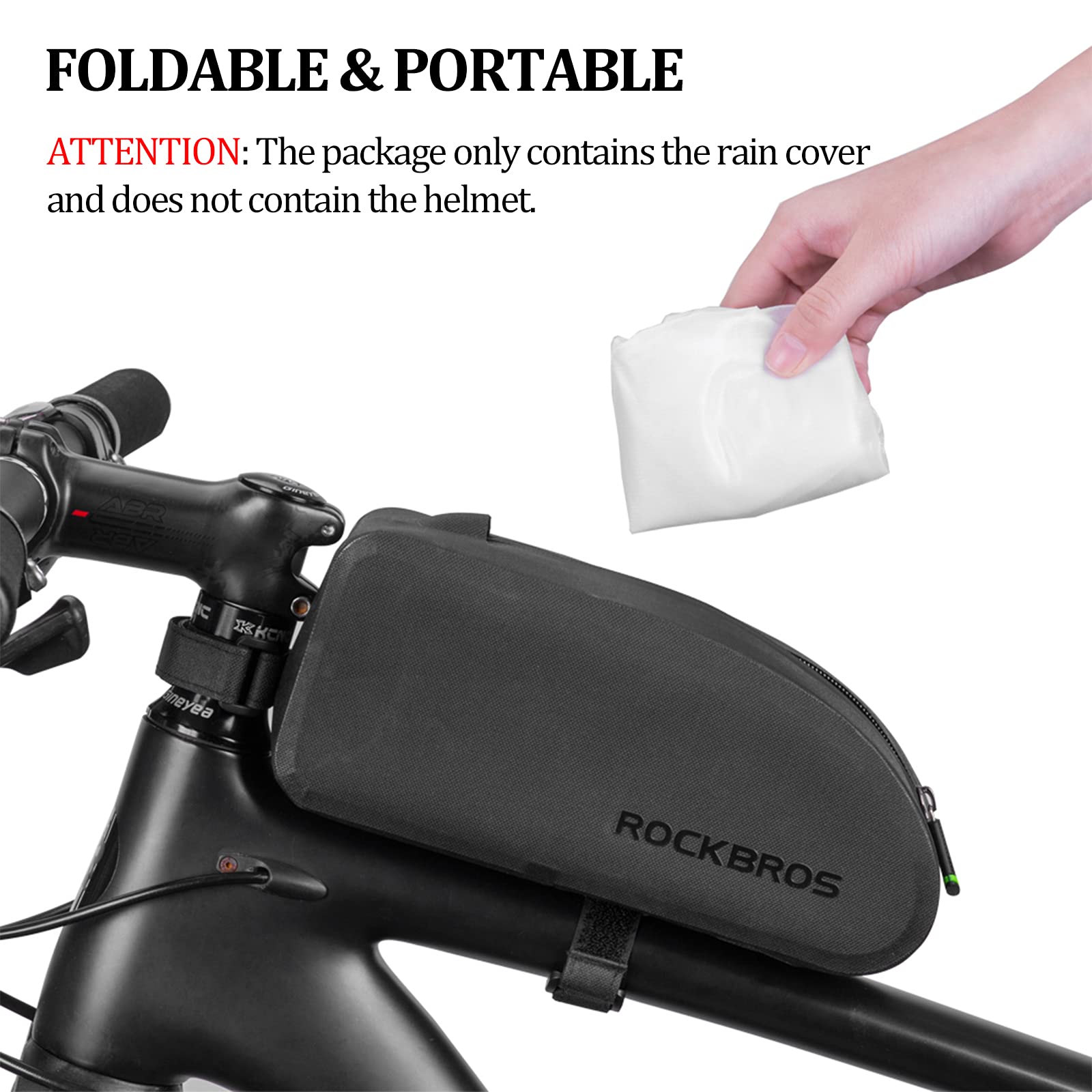 ROCKBROS Bike Helmet Cover with Reflective Logo Rainproof & Dustproof #Color_White
