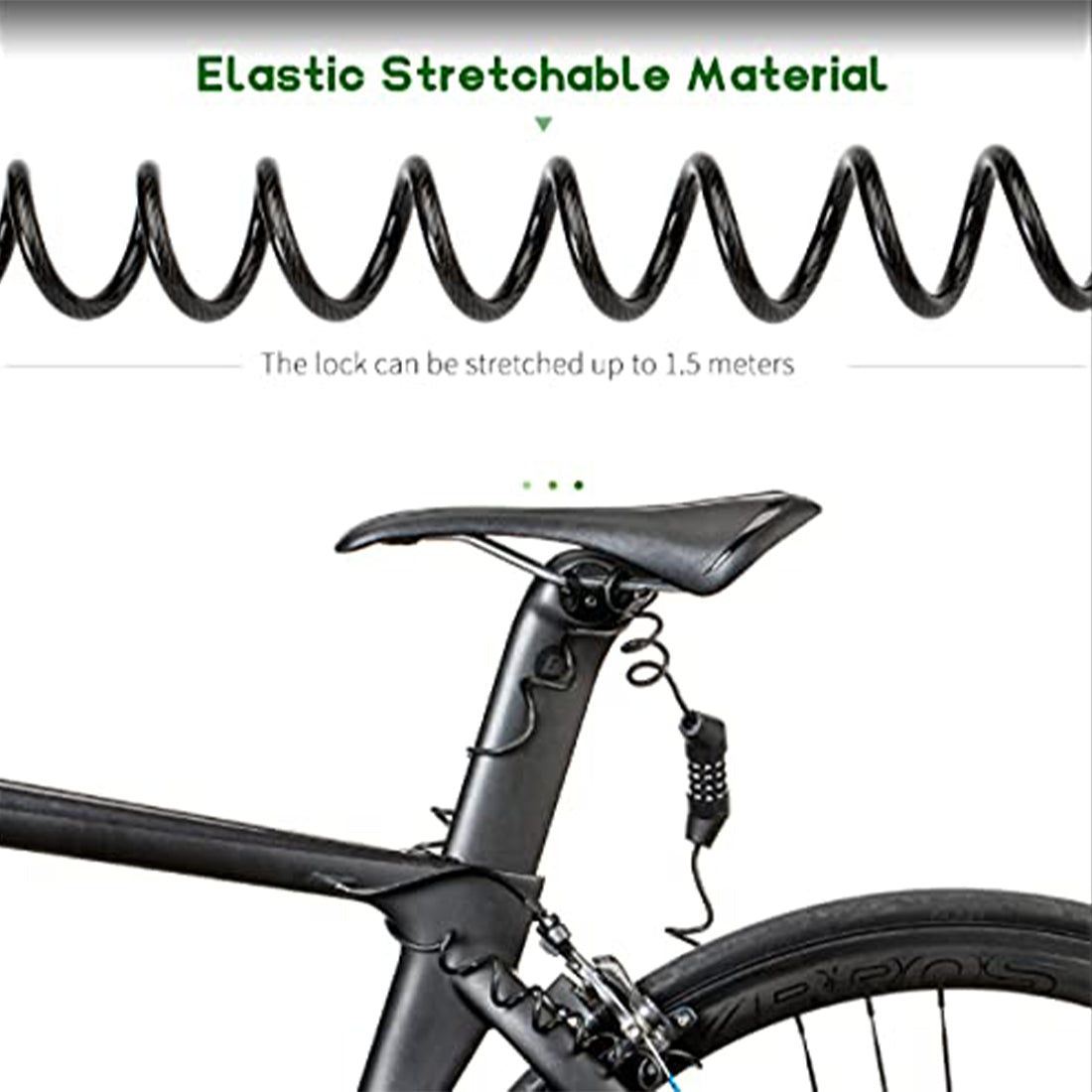 ROCKBROS Bike Helmet Lock Mini Cable Lock 1.5m Bicycle Security Password - ROCKBROS-UK