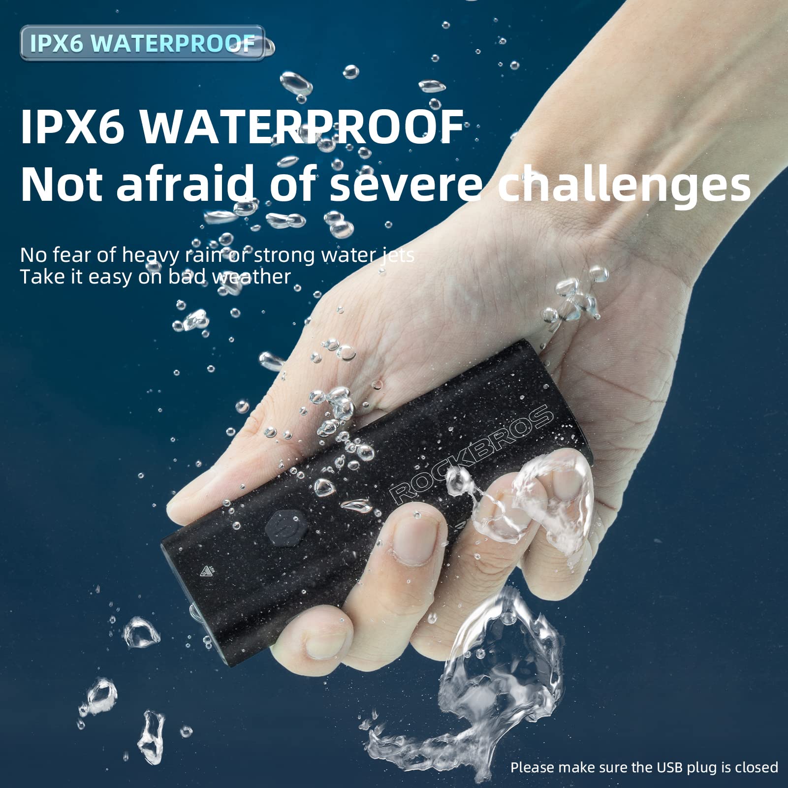 ROCKBROS Bike Light 600 Lumens USB Rechargeable Bike Headlight Super Bright #Type_RHL600