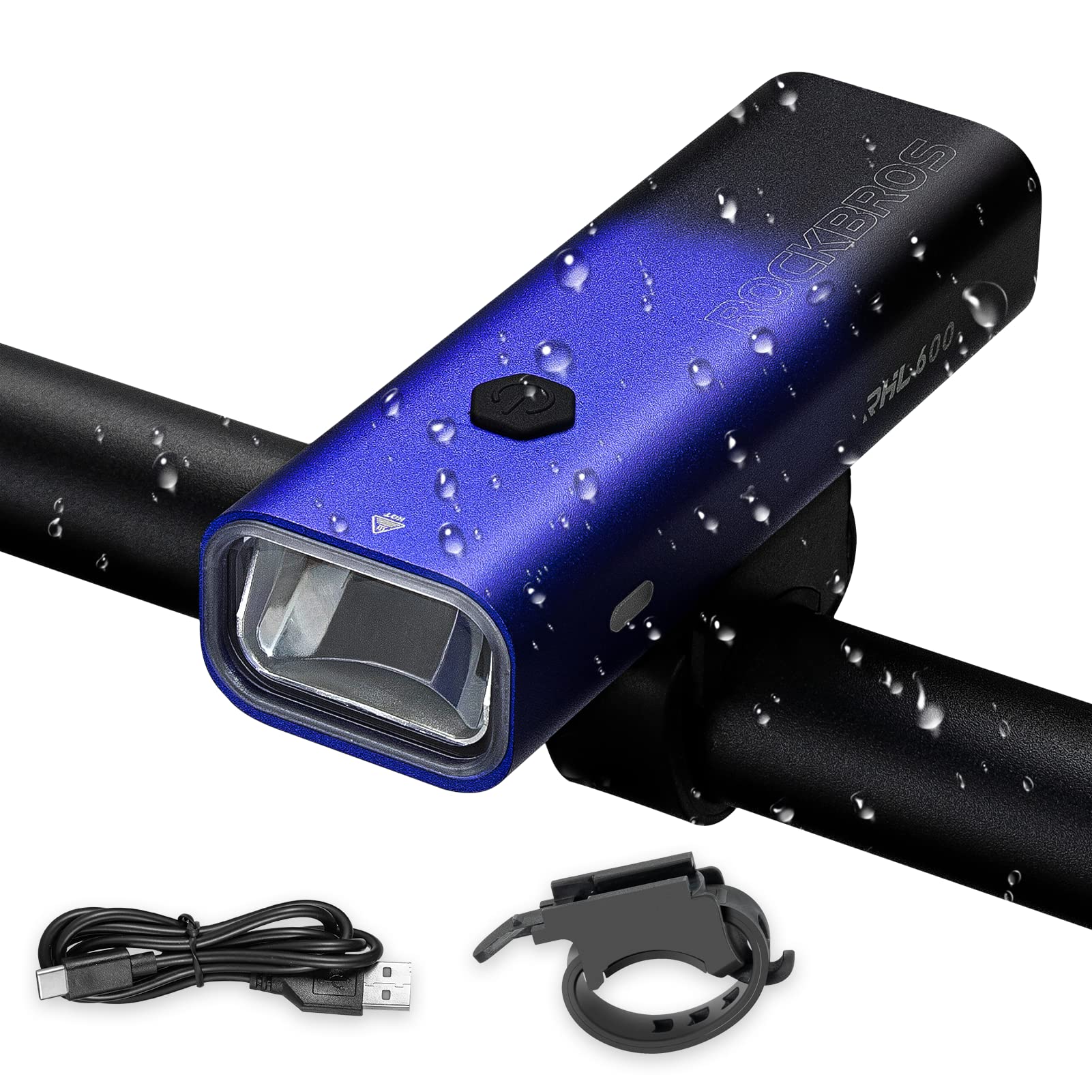 ROCKBROS Bike Light 600 Lumens USB Rechargeable Bike Headlight Super Bright #Type_RHL600