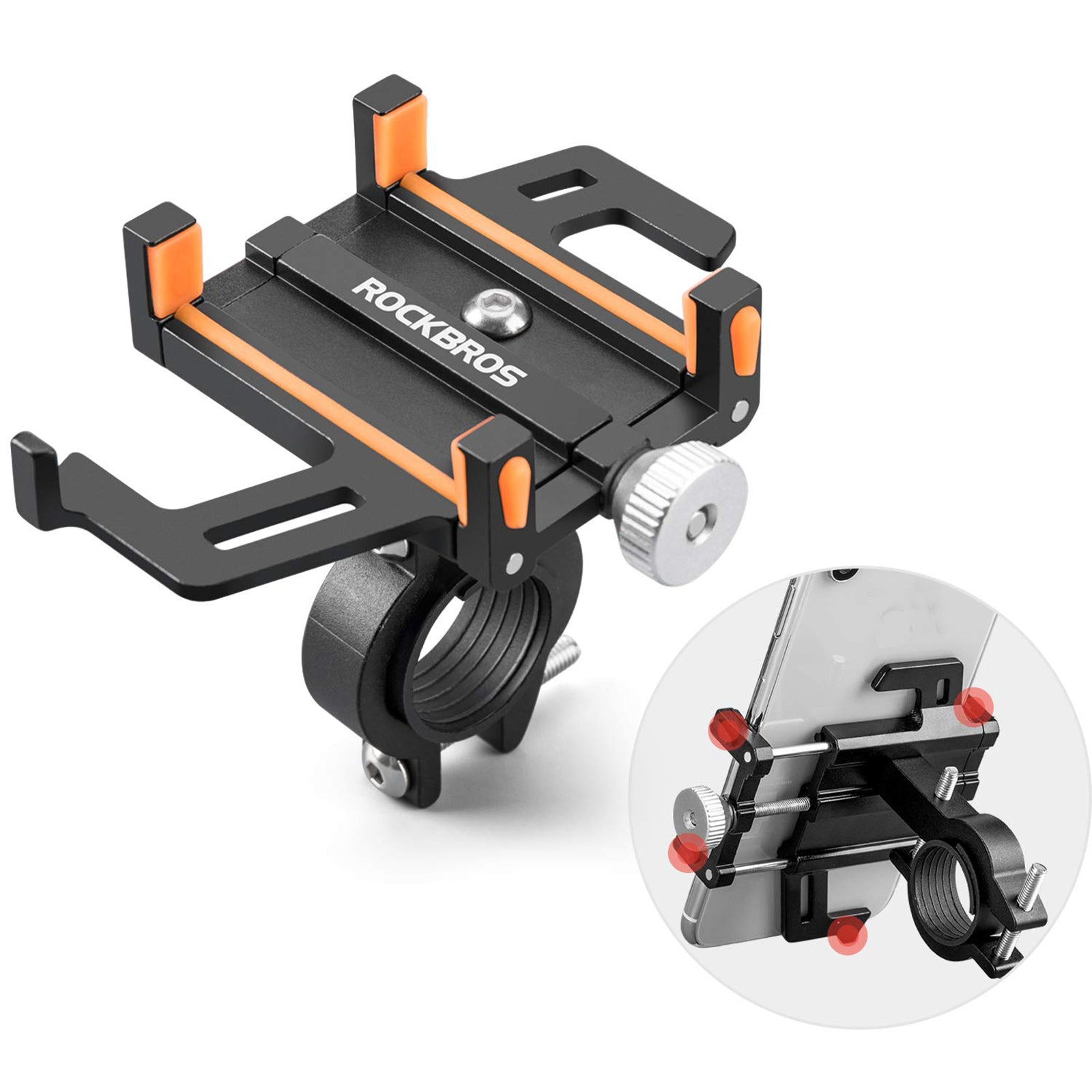 ROCKBROS Bike Mobile Phone Holder CNC Aluminum Bracket Five Claws Phone Holder - ROCKBROS-UK