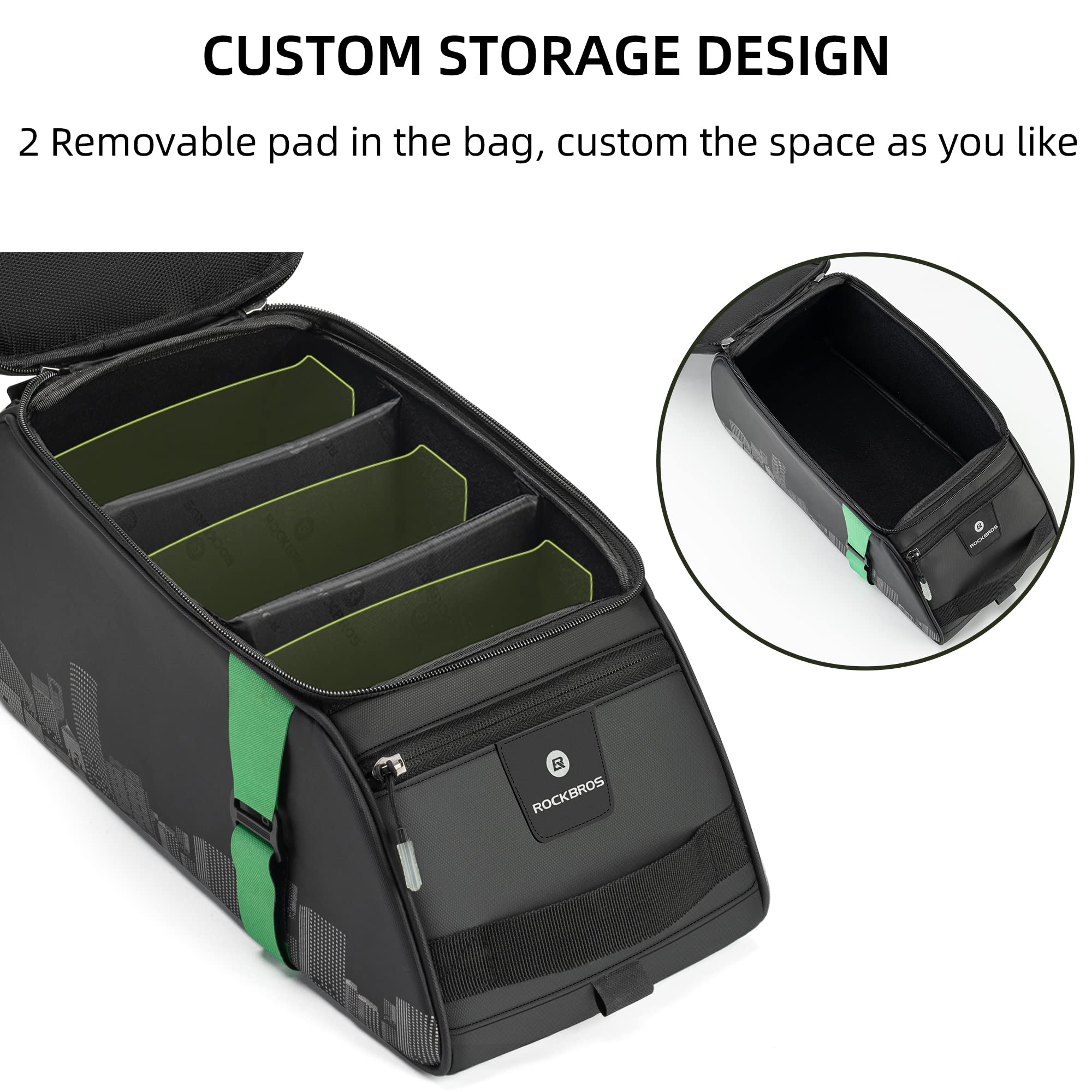 ROCKBROS Bike Pannier Bag Waterproof Rear Rack Transport Bag 9L #Style_Style 1