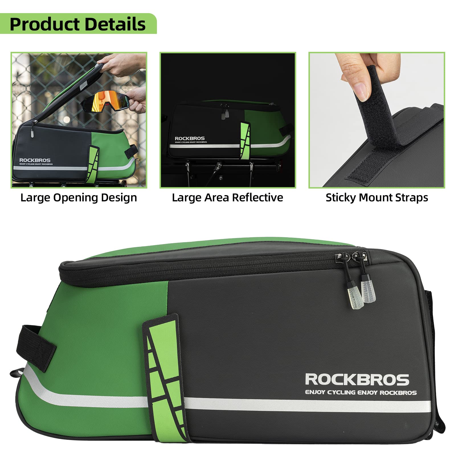 ROCKBROS Bike Pannier Bag Waterproof Rear Rack Transport Bag 9L #Style_Style 2