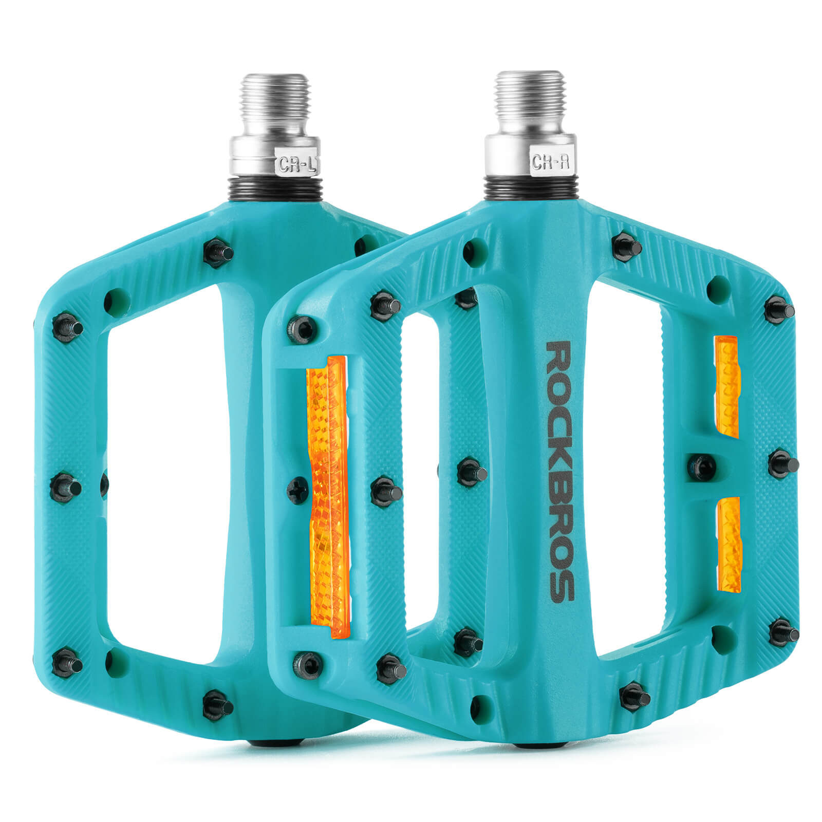 ROCKBROS BP2501 9/16 inch aluminium alloy bike pedals with anti-slip surface, durable and lightweight design.#Color_Sky Blue