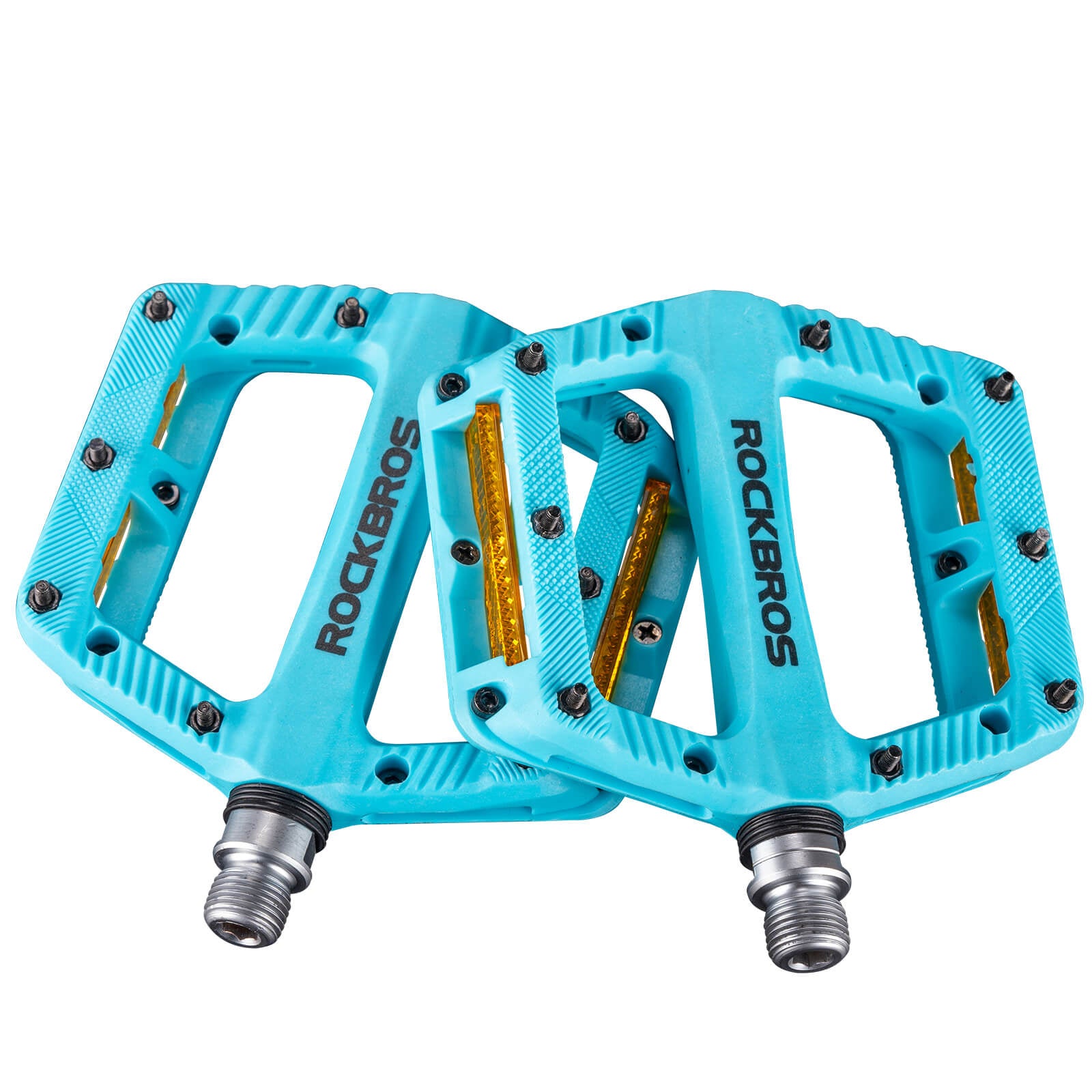 ROCKBROS BP2501 9/16 inch aluminium alloy bike pedals with anti-slip surface, durable and lightweight design.#Color_Sky Blue