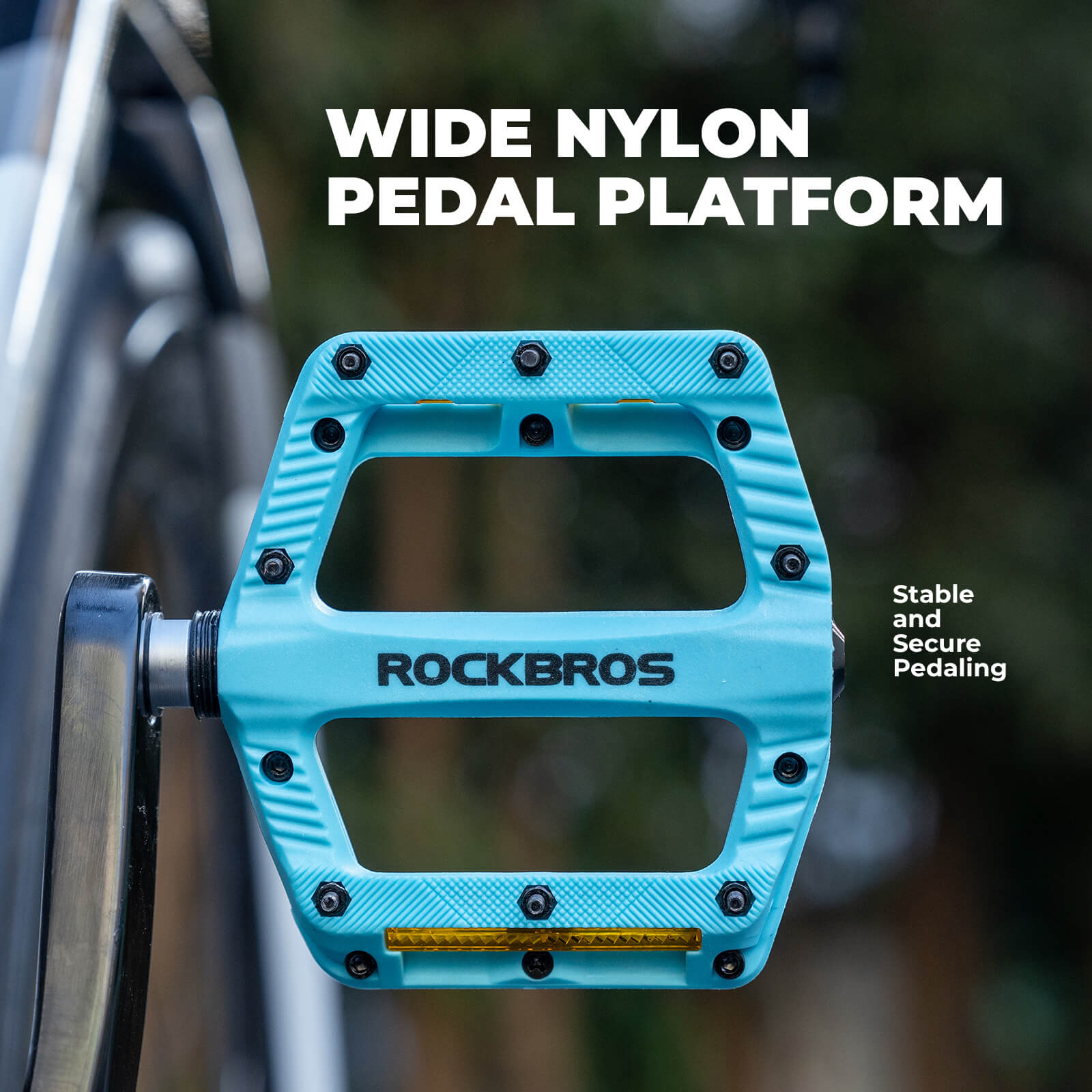 ROCKBROS BP2501 9/16 inch aluminium alloy bike pedals with anti-slip surface, durable and lightweight design.#Color_Sky Blue