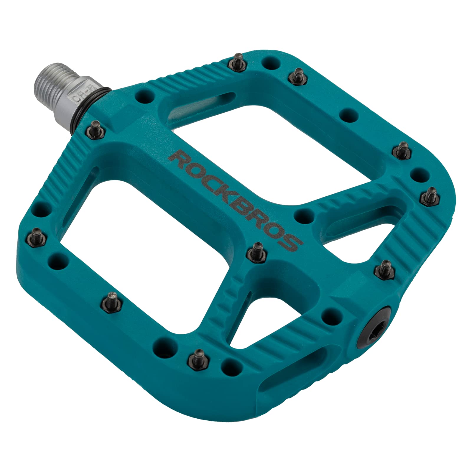 ROCKBROS Bike Pedals Nylon Fiber 9/16" Cycling Wide Platform Flat #Color_Blue