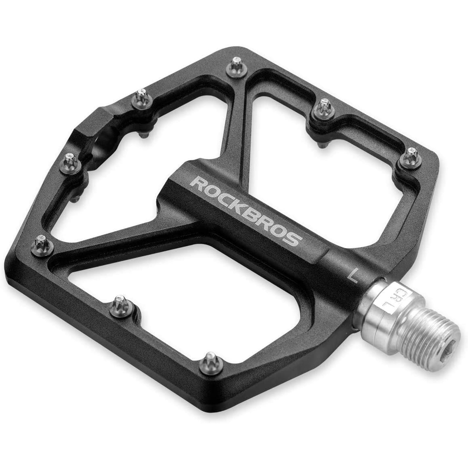 ROCKBROS Bike Pedals Ultra Lightweight Flat Pedals 9/16 Inch (Pair) #Color_Black
