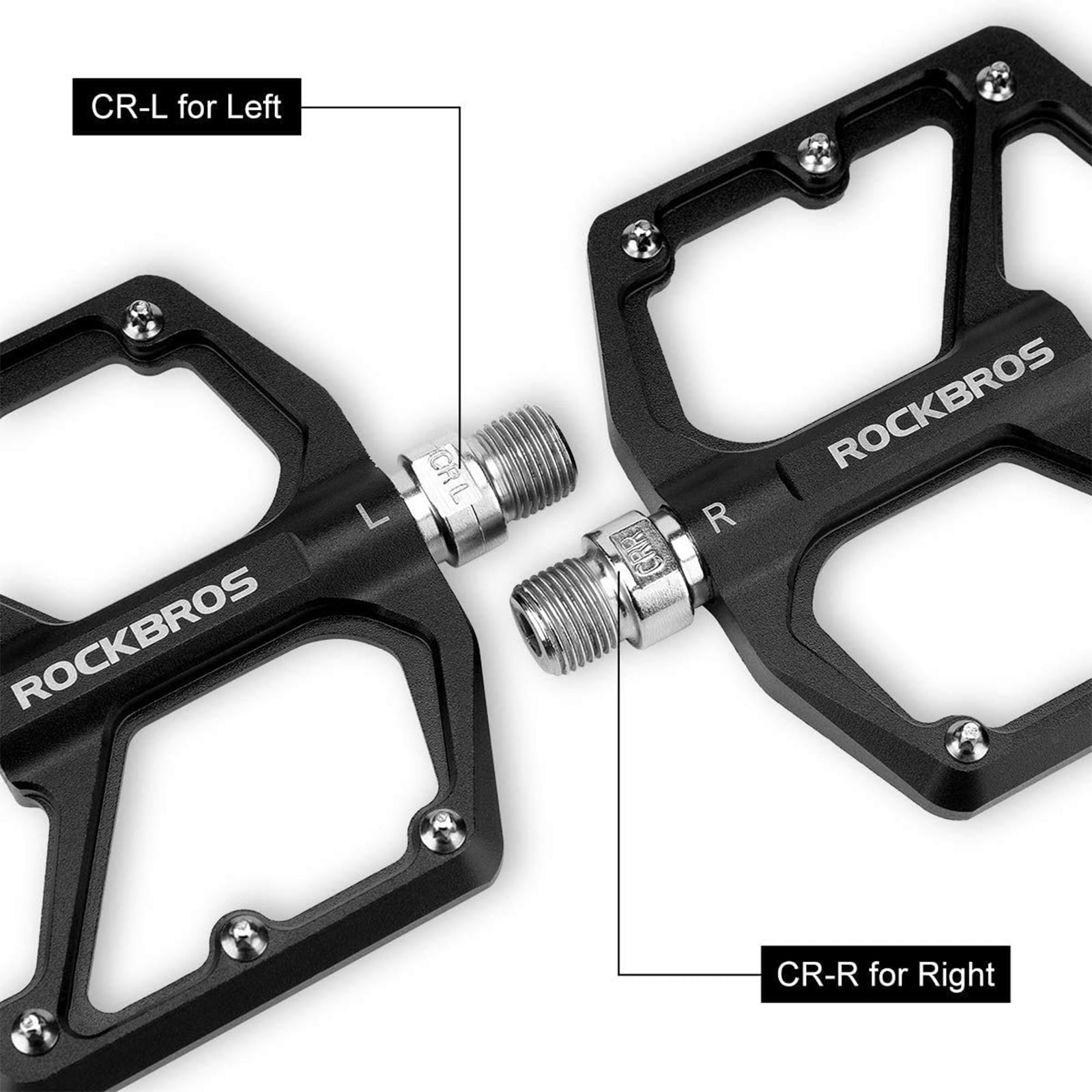 ROCKBROS Bike Pedals Ultra Lightweight Flat Pedals 9/16 Inch (Pair) #Color_Black