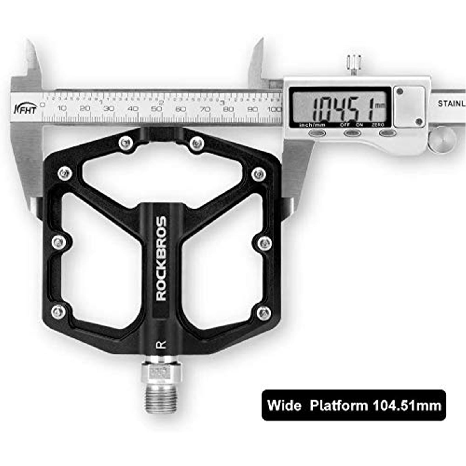 ROCKBROS Bike Pedals Ultra Lightweight Flat Pedals 9/16 Inch (Pair) #Color_Black