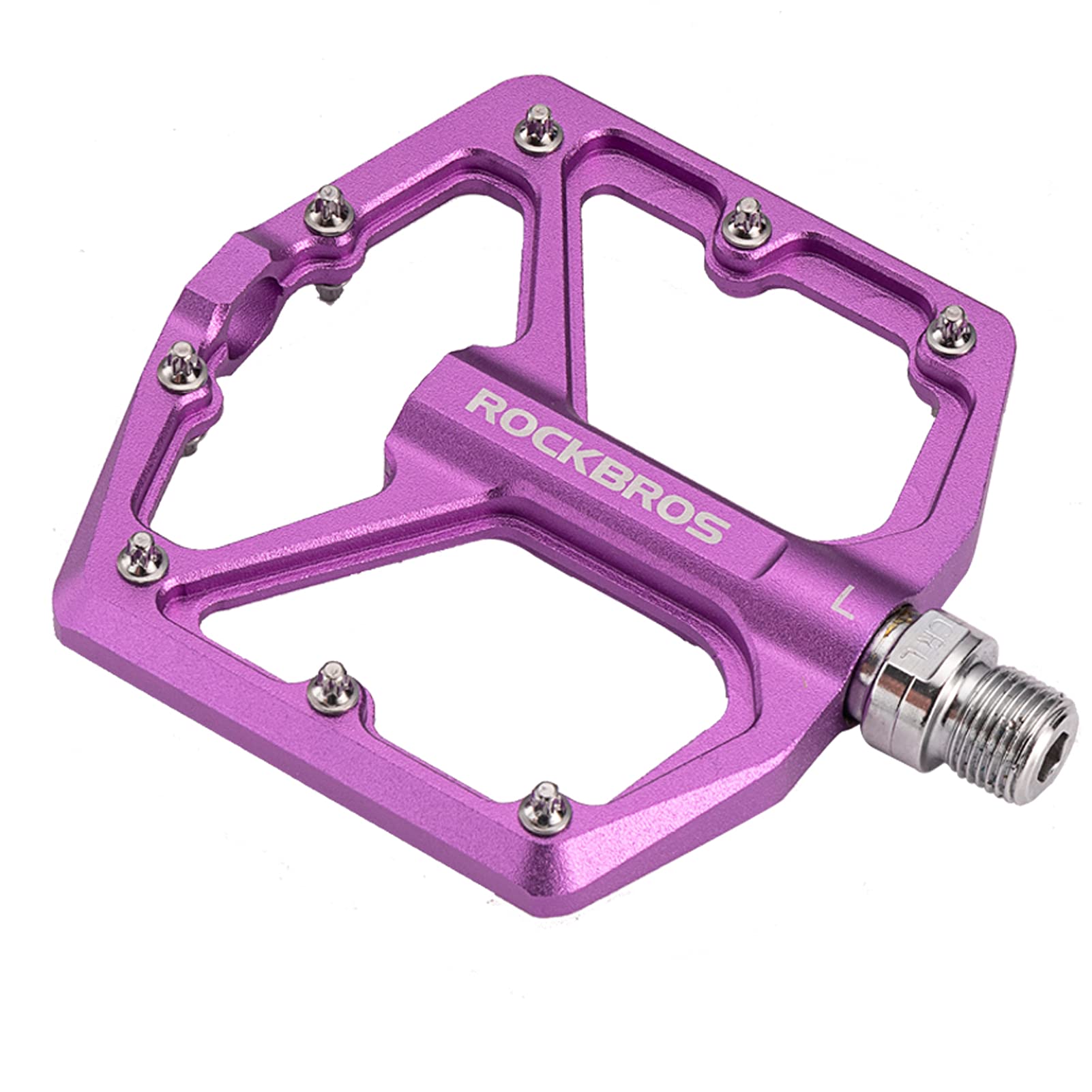 ROCKBROS Bike Pedals Ultra Lightweight Flat Pedals 9/16 Inch (Pair) #Color_Purple