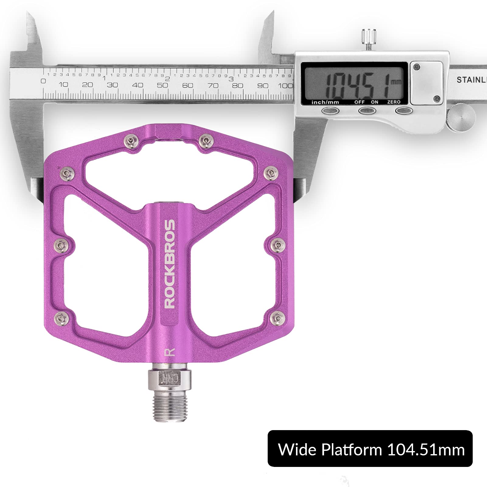 ROCKBROS Bike Pedals Ultra Lightweight Flat Pedals 9/16 Inch (Pair) #Color_Purple