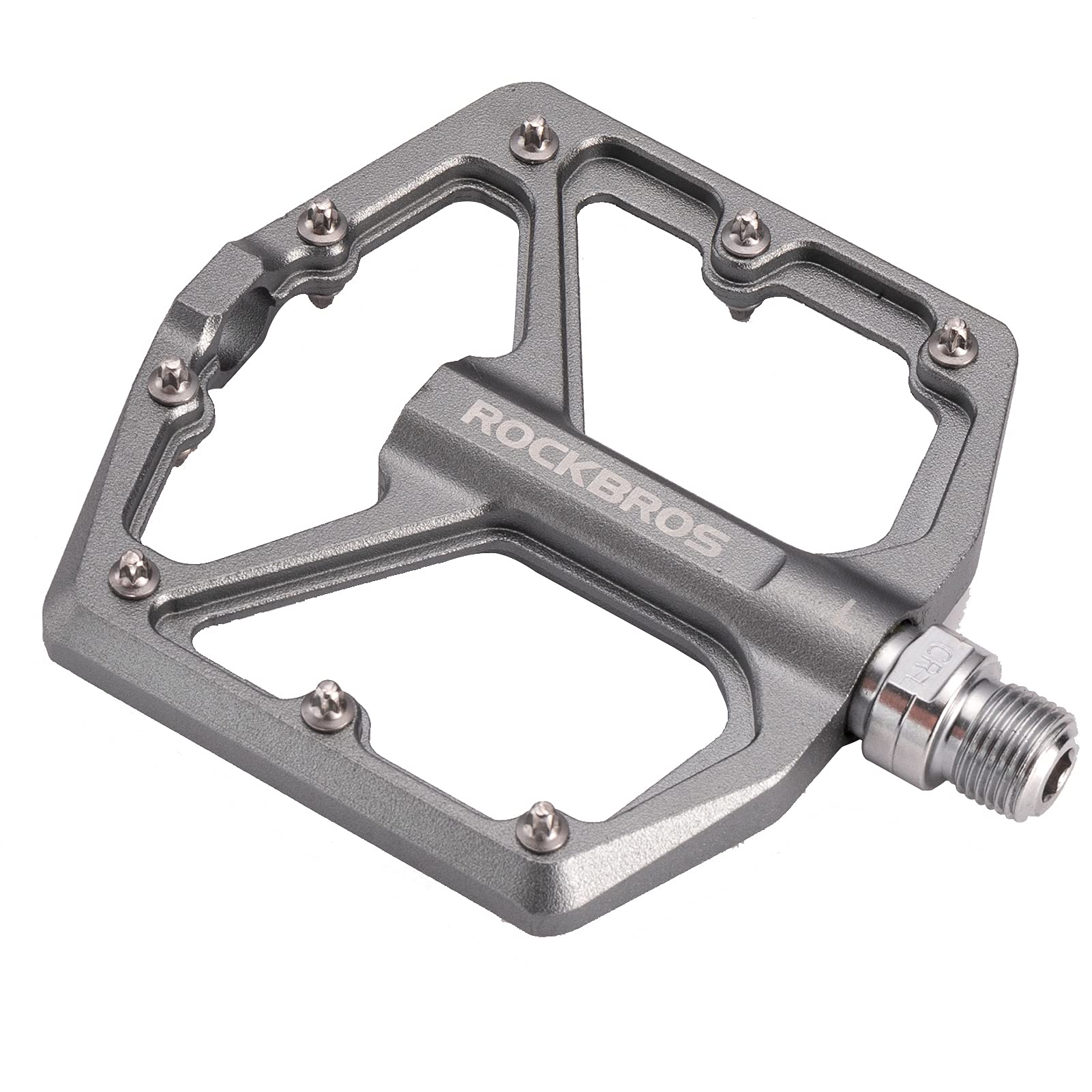 ROCKBROS Bike Pedals Ultra Lightweight Flat Pedals 9/16 Inch (Pair) #Color_Titanium