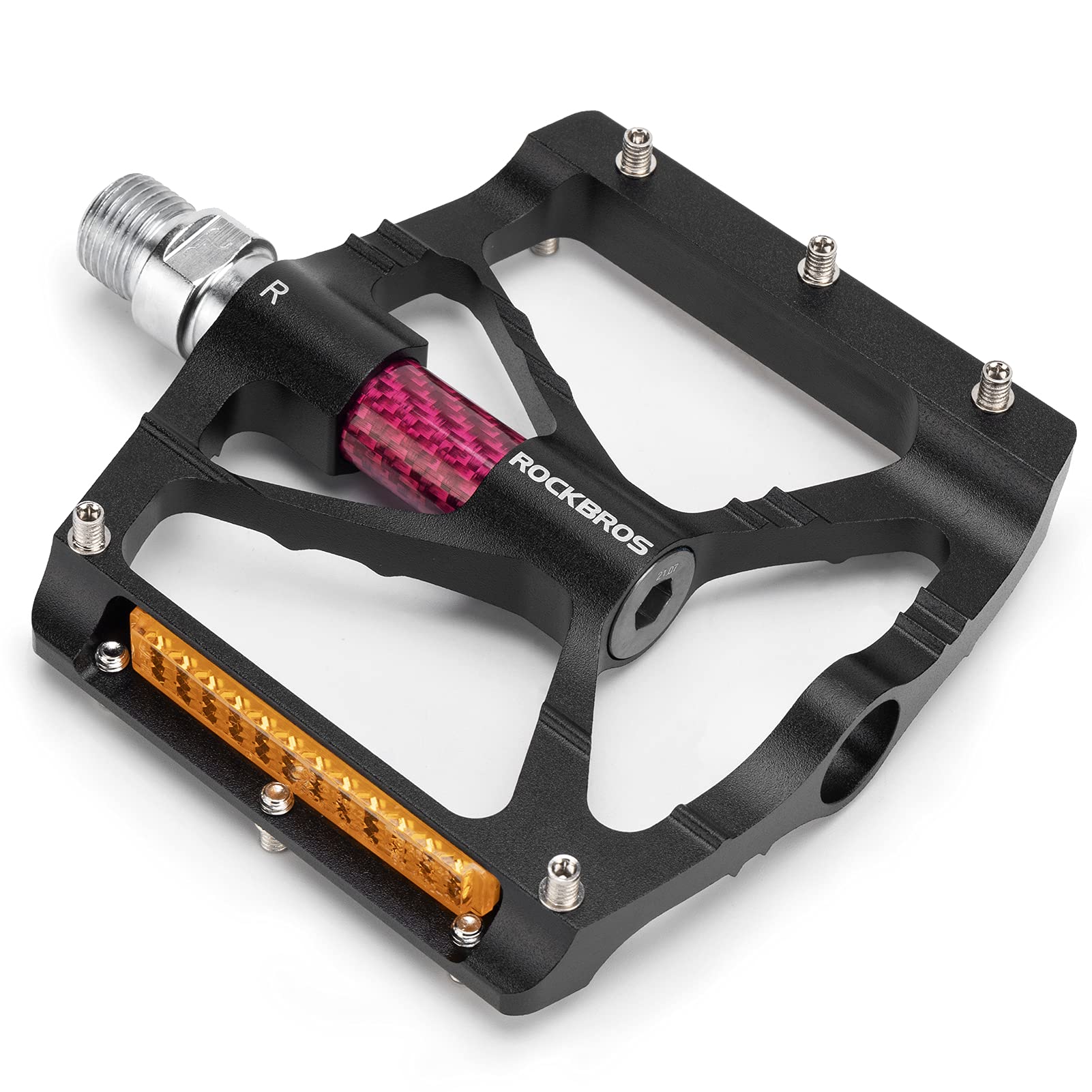 ROCKBROS Bike Pedals With Reflector Aluminum Alloy Flat Pedals Pair ROCKBROS Bike Pedals With Reflector Aluminum Alloy Flat Pedals Pair