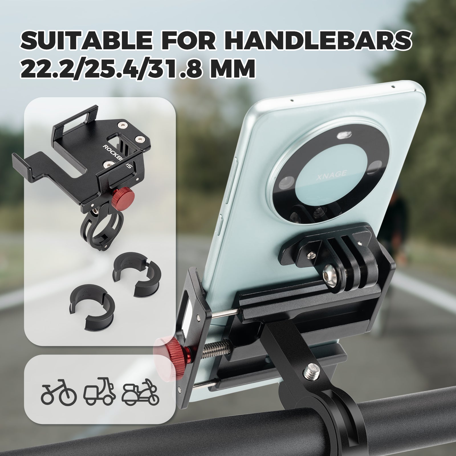 ROCKBROS Universal Bike Phone Holder – Secure Mount for 4.7"-7.09" Phones!