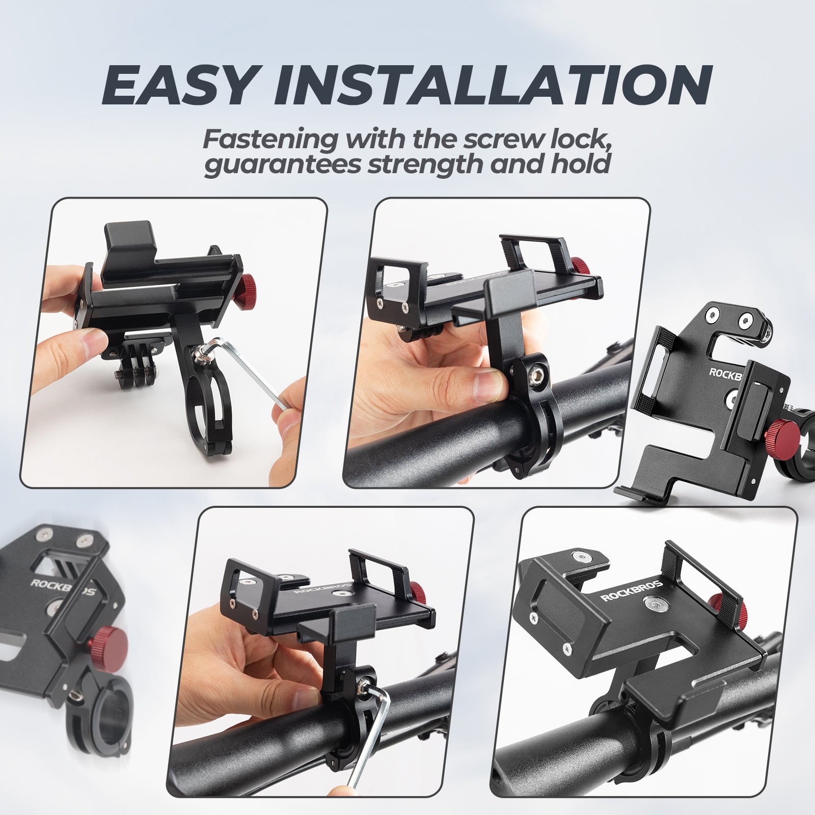 ROCKBROS Universal Bike Phone Holder – Secure Mount for 4.7"-7.09" Phones!