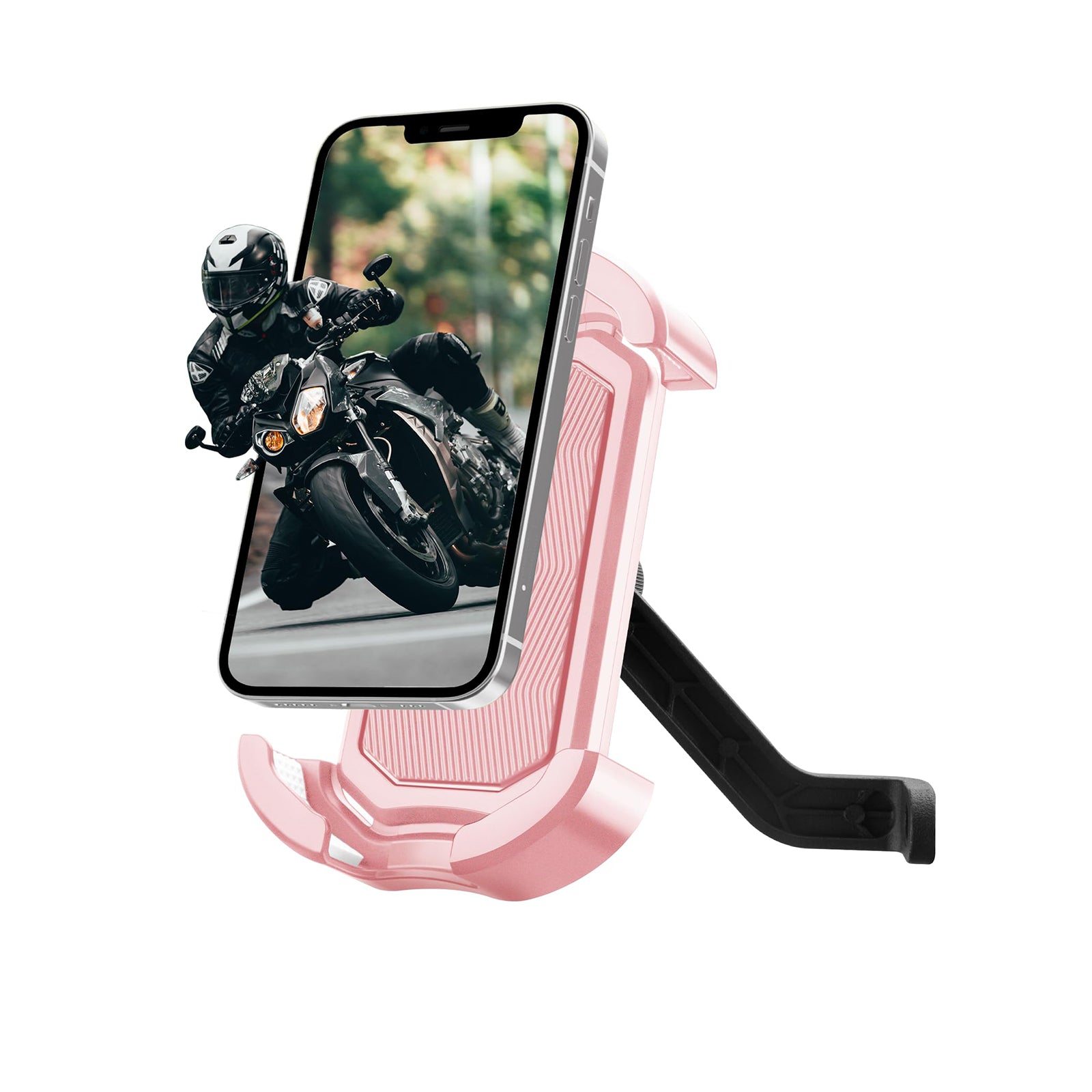 ROCKBROS Bike Phone Mount 360°Rotatable Phone Mount for Bicycle Motorcycle #Style_Pink (rear view mirror)