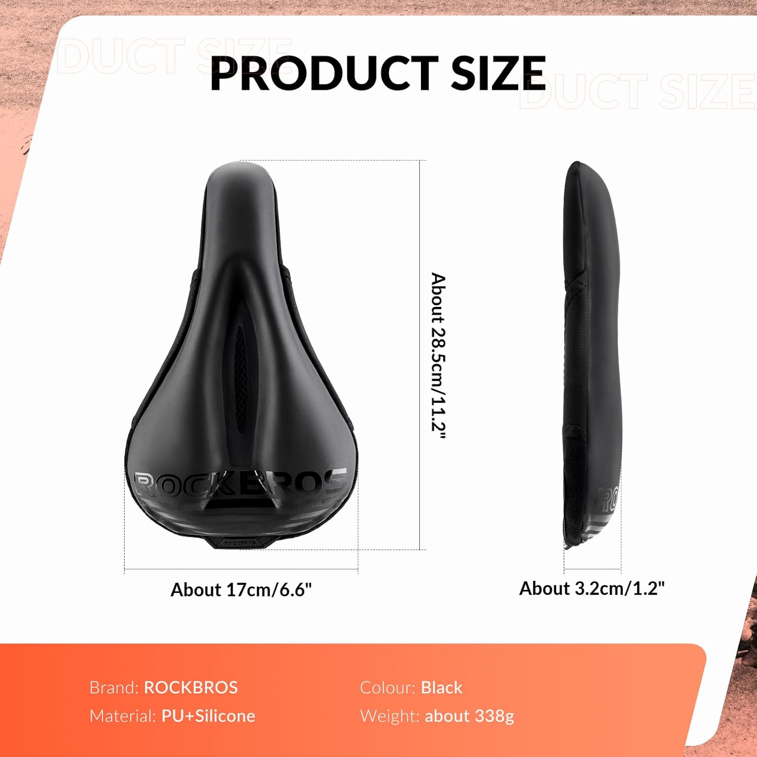 ROCKBROS Bike Saddle Cover Soft Saddle Protector with Gel Padded