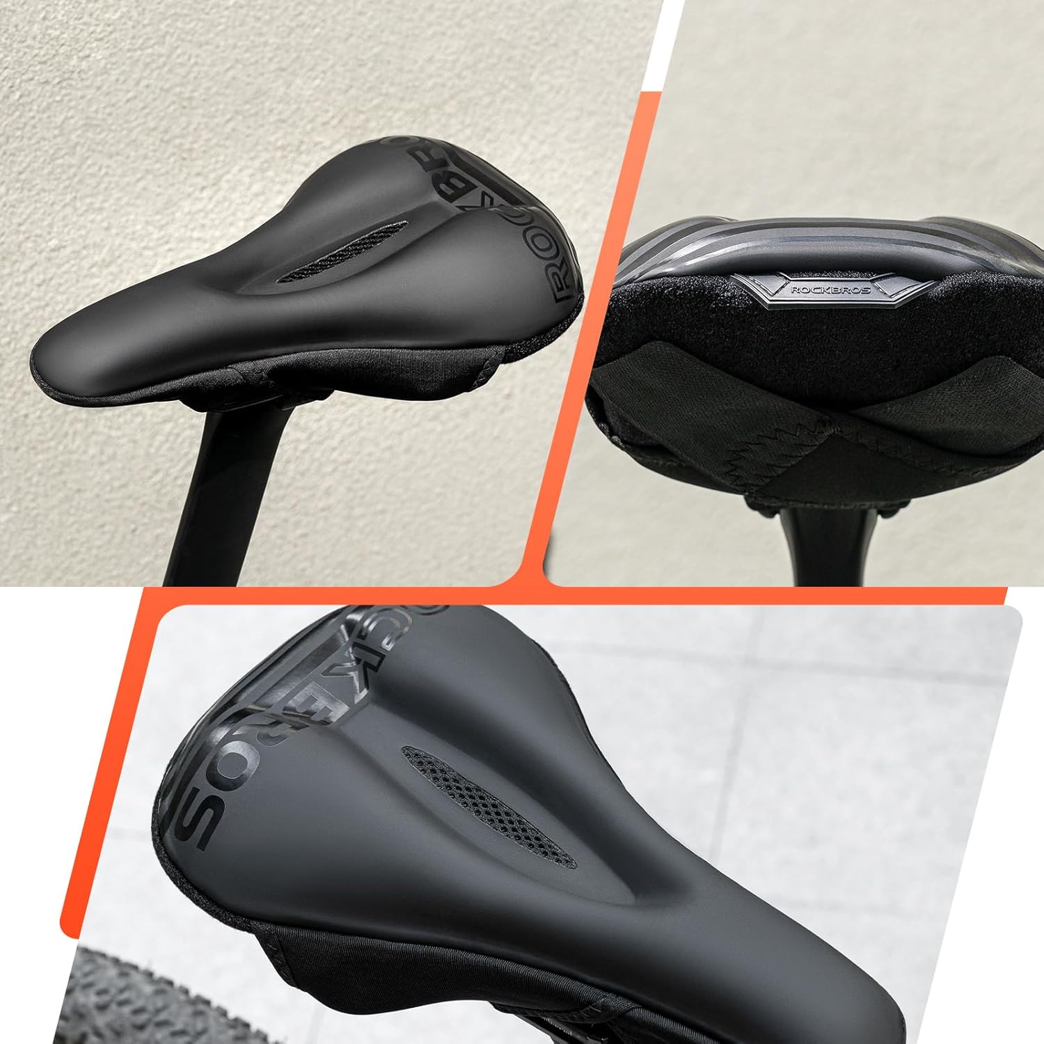 ROCKBROS Bike Saddle Cover Soft Saddle Protector with Gel Padded