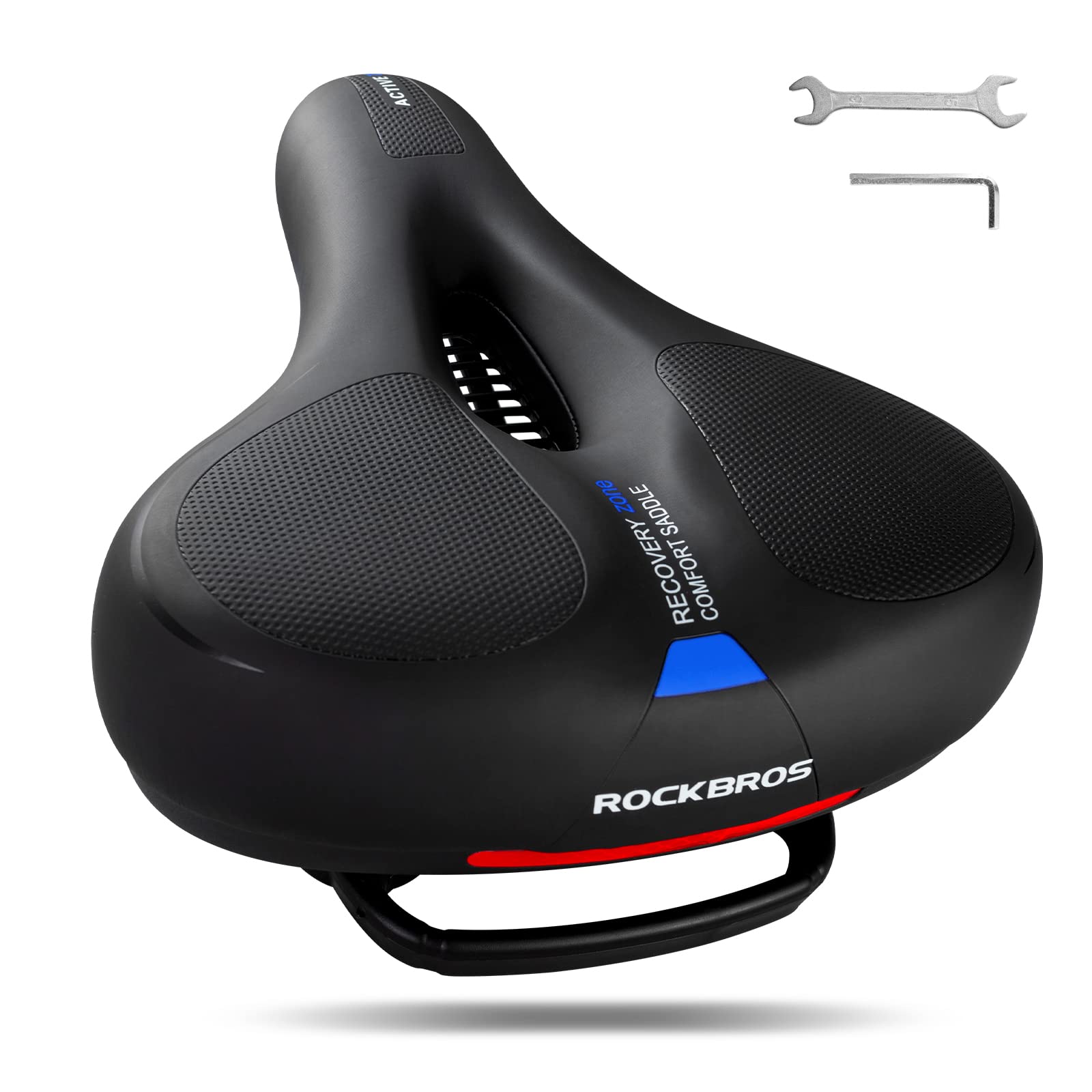 ROCKBROS Bike Seat Comfort Reflective Bike Saddle Soft Wide