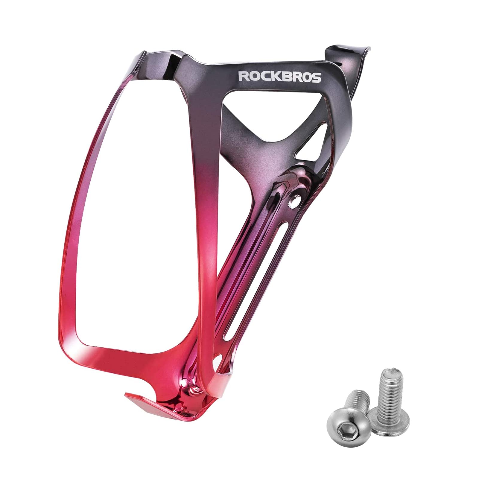 ROCKBROS Bike Water Bottle Cage Lightweight Aluminum Alloy Bottle Holder #Color_Black Red