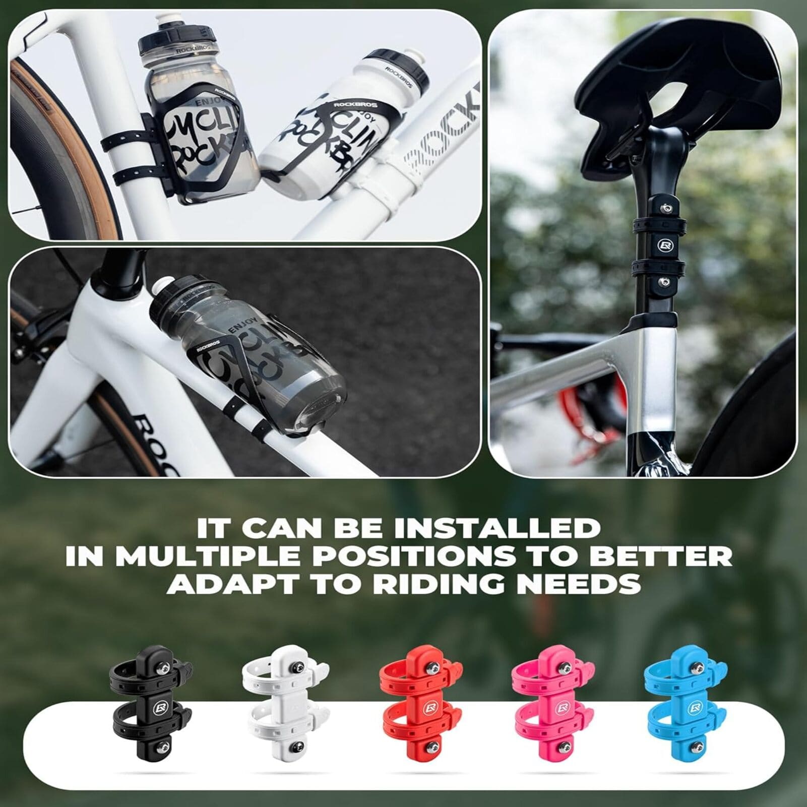ROCKBROS Bike Water Bottle Holder Adapter – Universal Mounting Solution