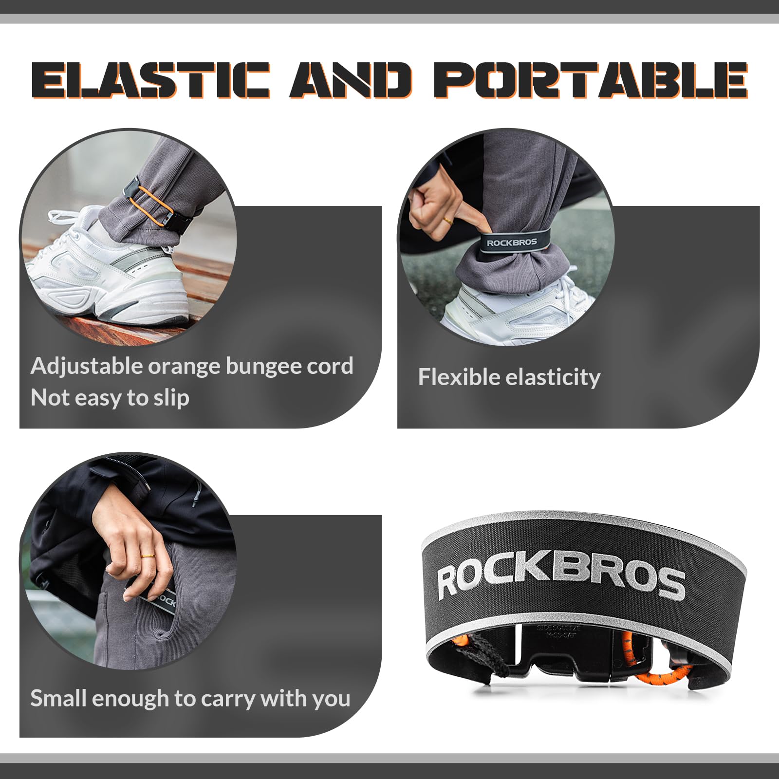 ROCKBROS Camping Pant Leg Straps Riding Ankle Strap Adjustable & Reflective