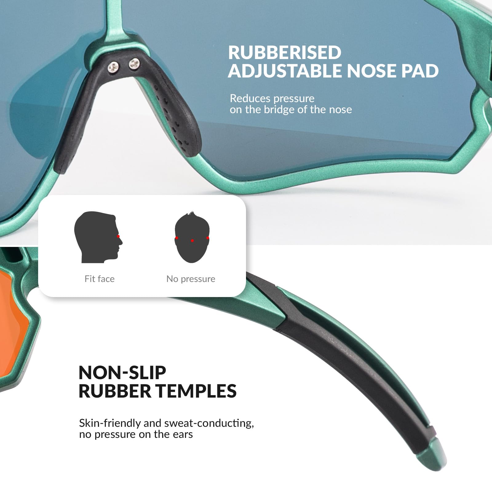 ROCKBROS Children's Cycling glasses UV400 Protection Sunglasses for Boys Girls #Color_Olive Green