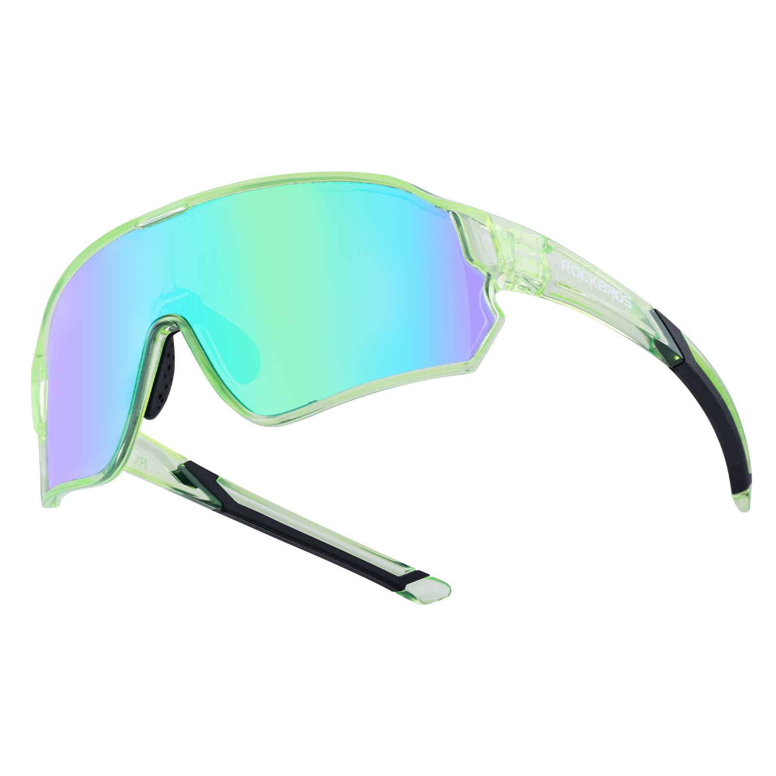 ROCKBROS Children's Cycling glasses UV400 Protection Sunglasses for Boys Girls #Color_Transparent Green