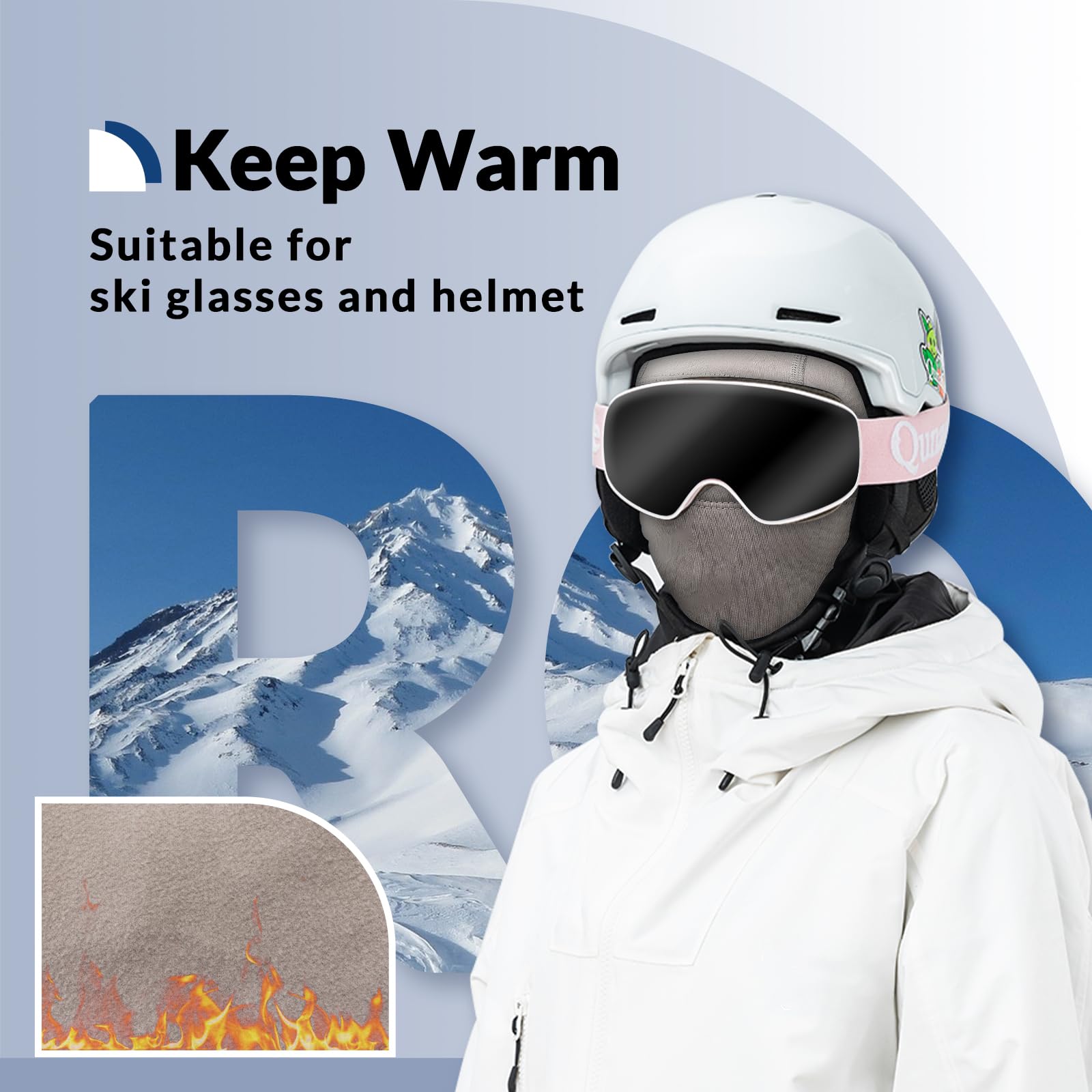 ROCKBROS Children's Thermal Windproof Breathable Balaclava for Autumn Winter #Color_Gray