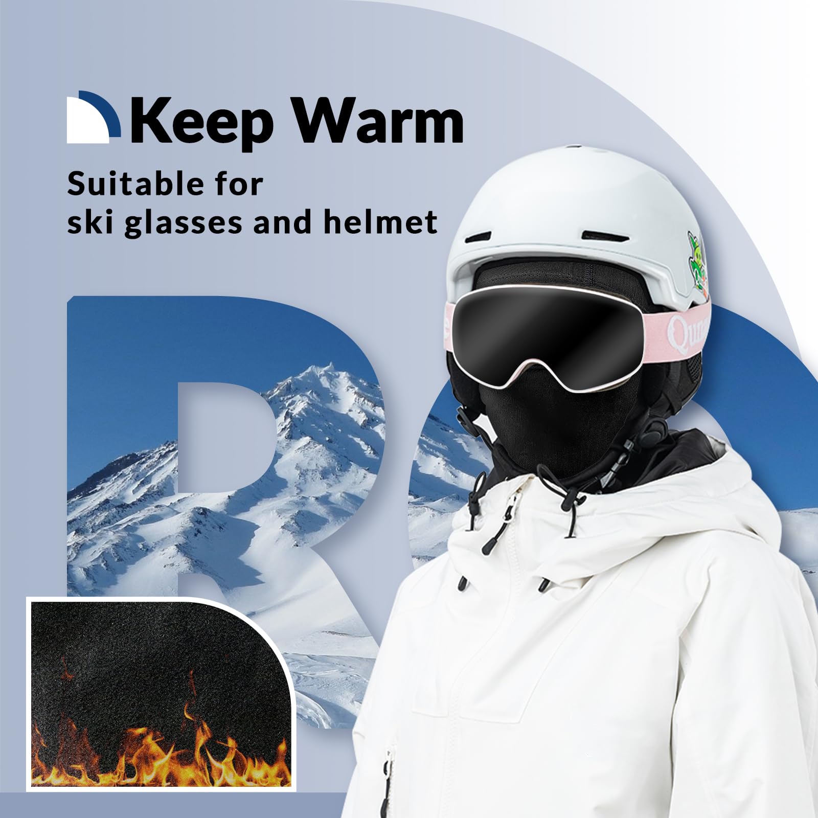 ROCKBROS Children's Thermal Windproof Breathable Balaclava for Autumn Winter #Color_Black