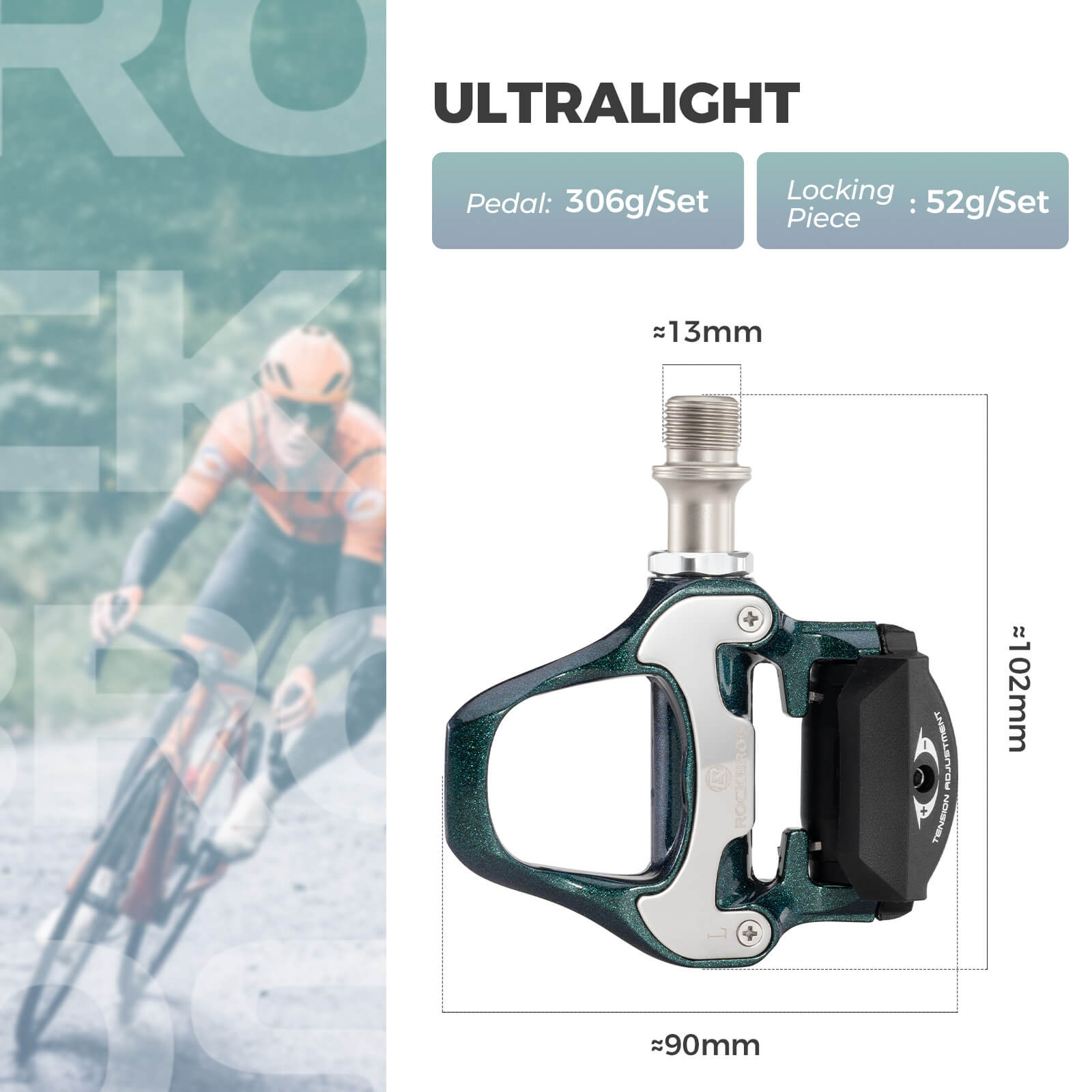 ROCKBROS Self-Locking Cycling Pedals – Shimano SPD-SL 9/16" Compatible, Pro-Grade Grip!