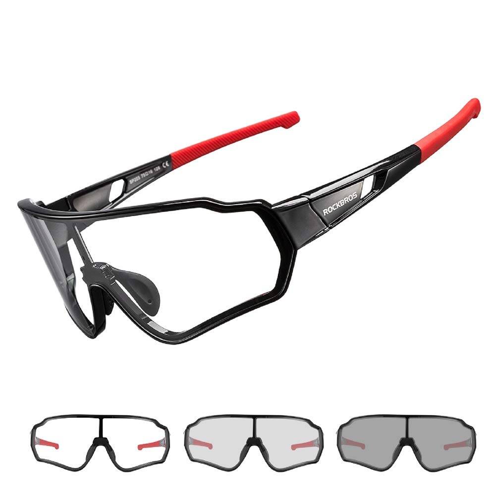 ROCKBROS Cycling Photochromic Sunglasses Light Weight Full Frame #Color_Black