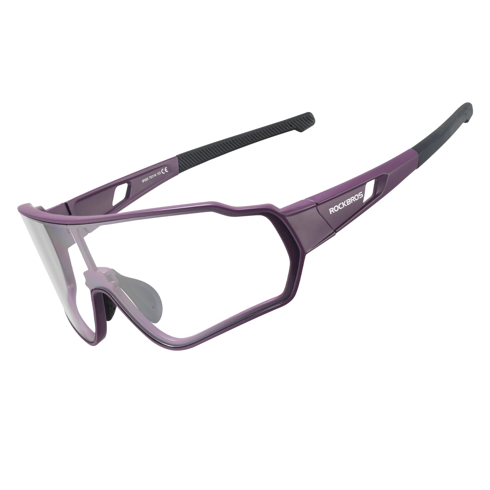 ROCKBROS Cycling Photochromic Sunglasses Light Weight Full Frame #Color_Lilac